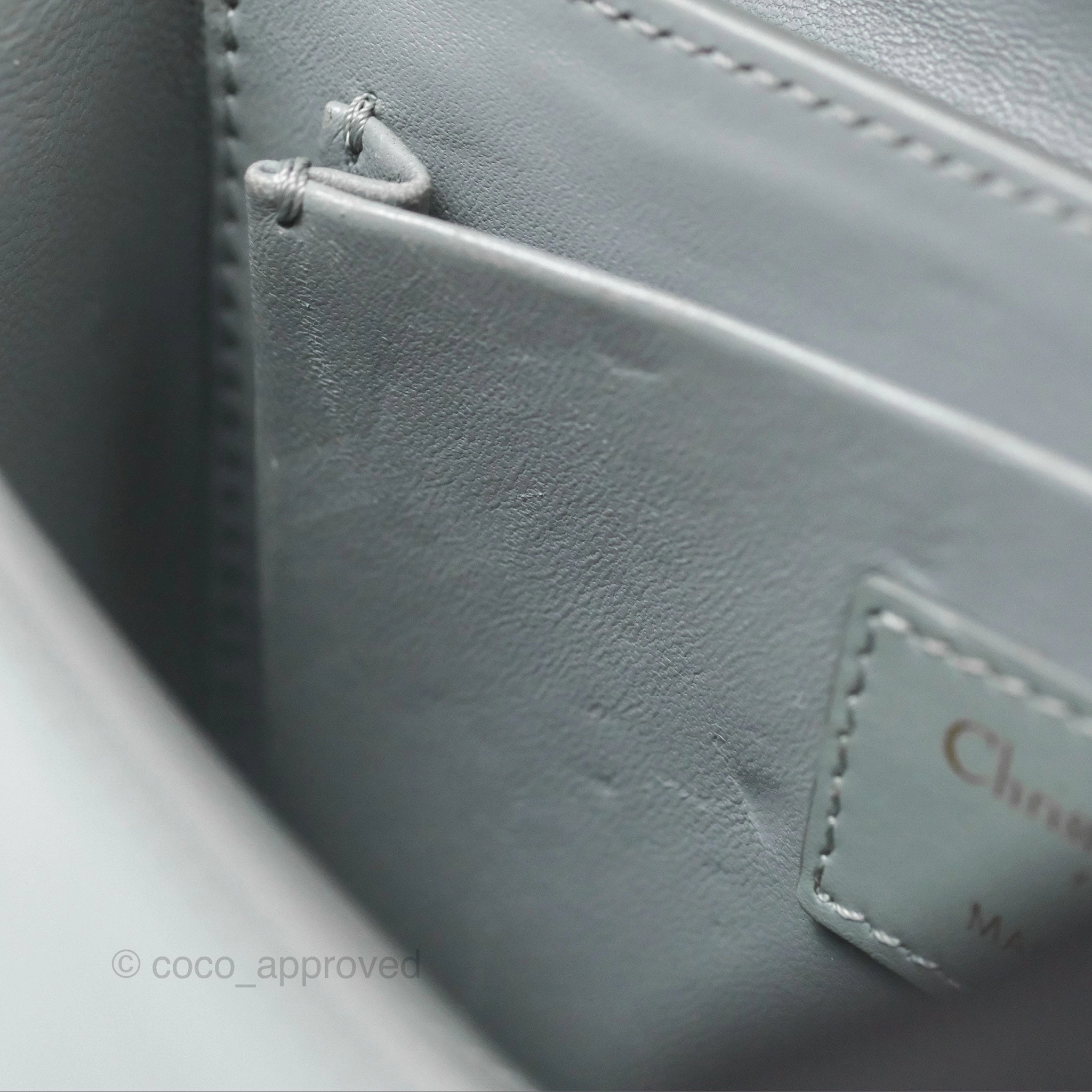 Christian Dior 30 Montaigne Box Bag Grey Calfskin