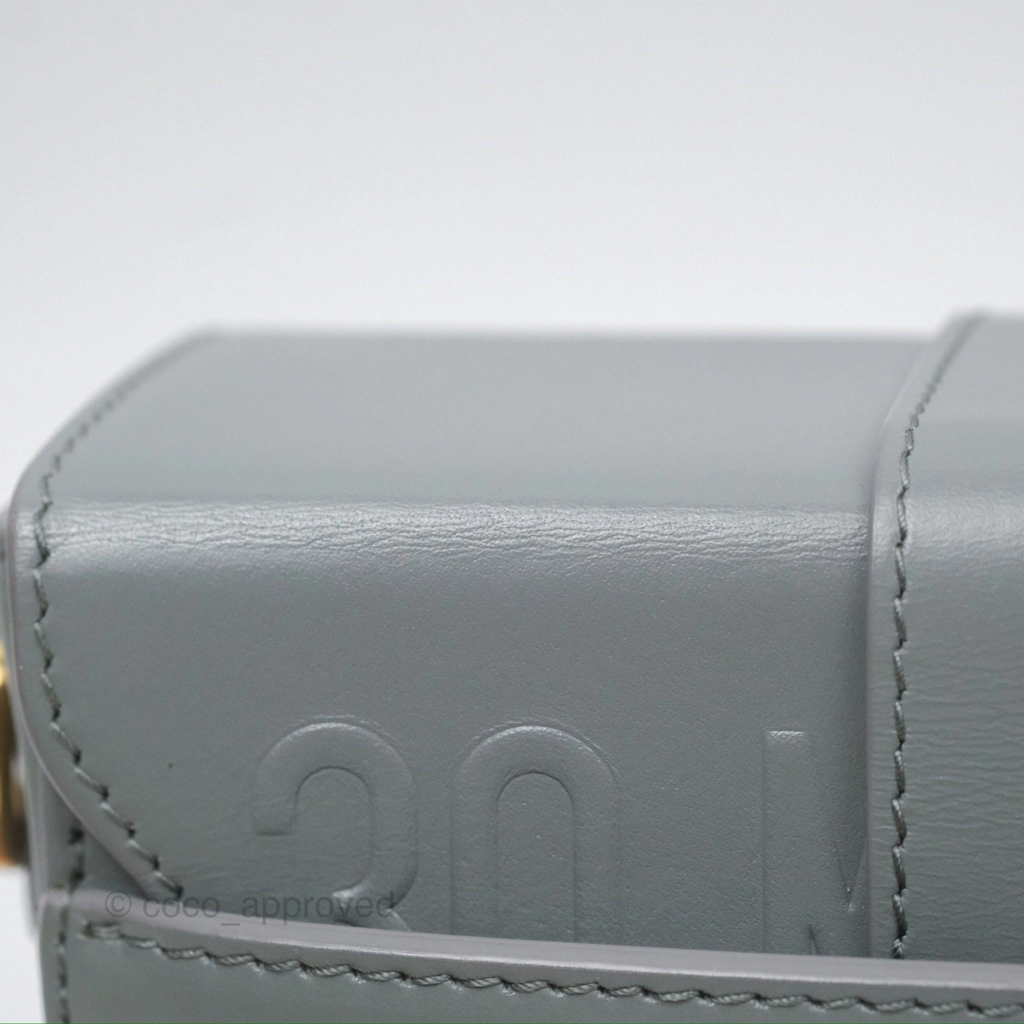 Christian Dior 30 Montaigne Box Bag Grey Calfskin