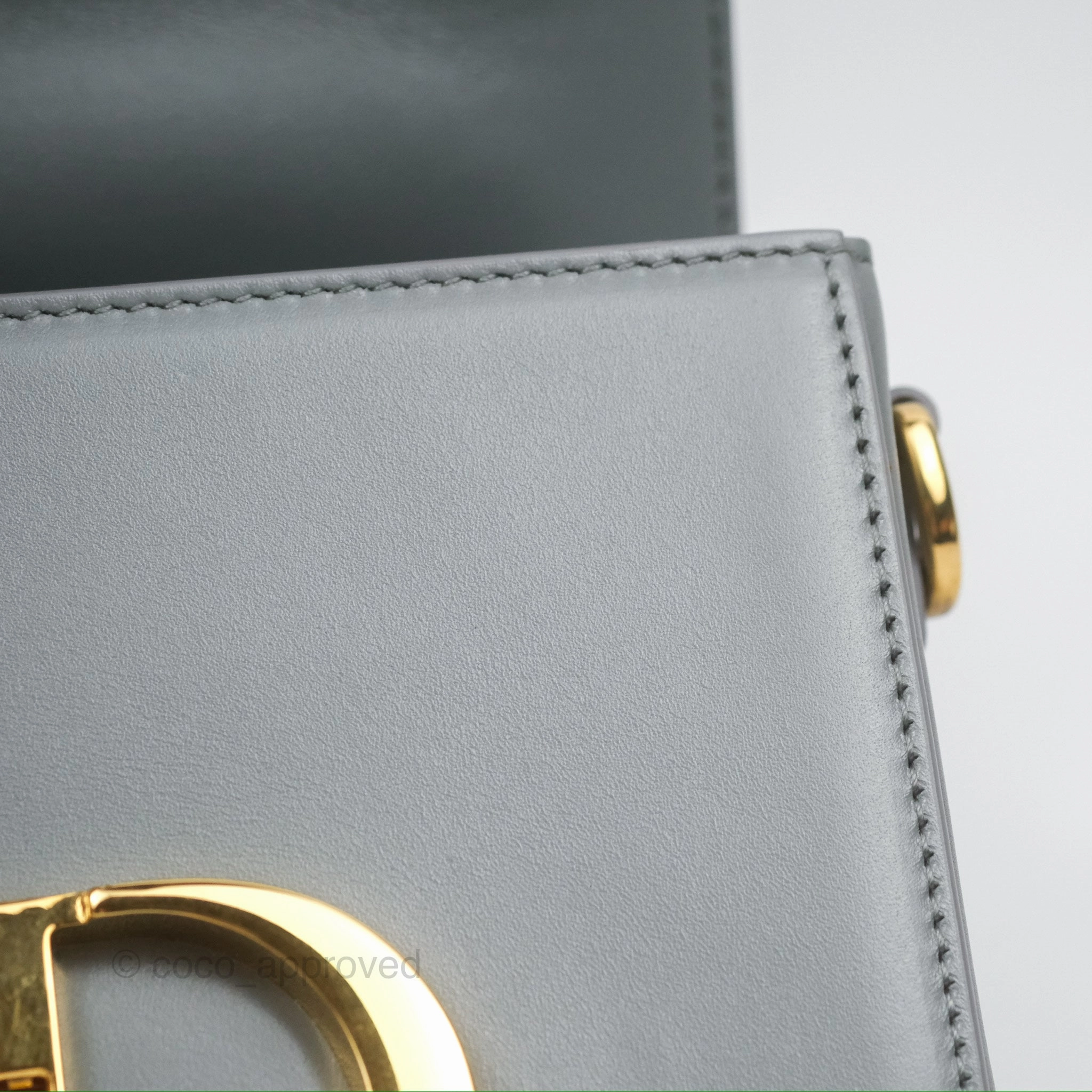 Christian Dior 30 Montaigne Box Bag Grey Calfskin