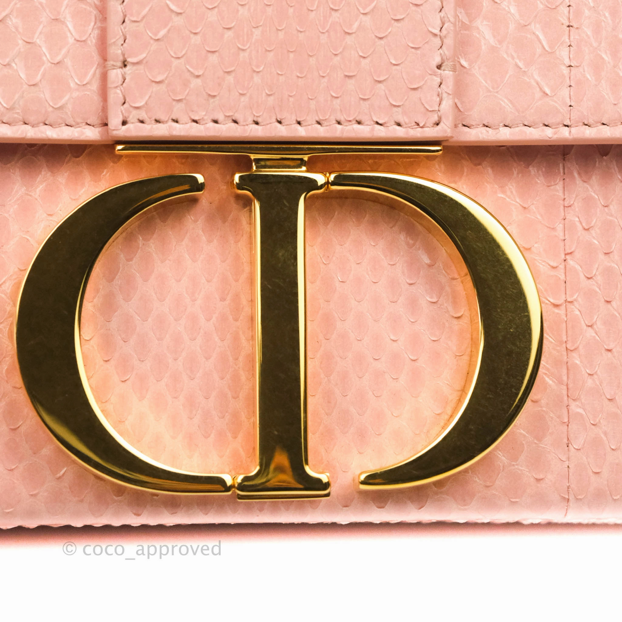 Christian Dior 30 Montaigne Box Bag Python Rose Des Vents
