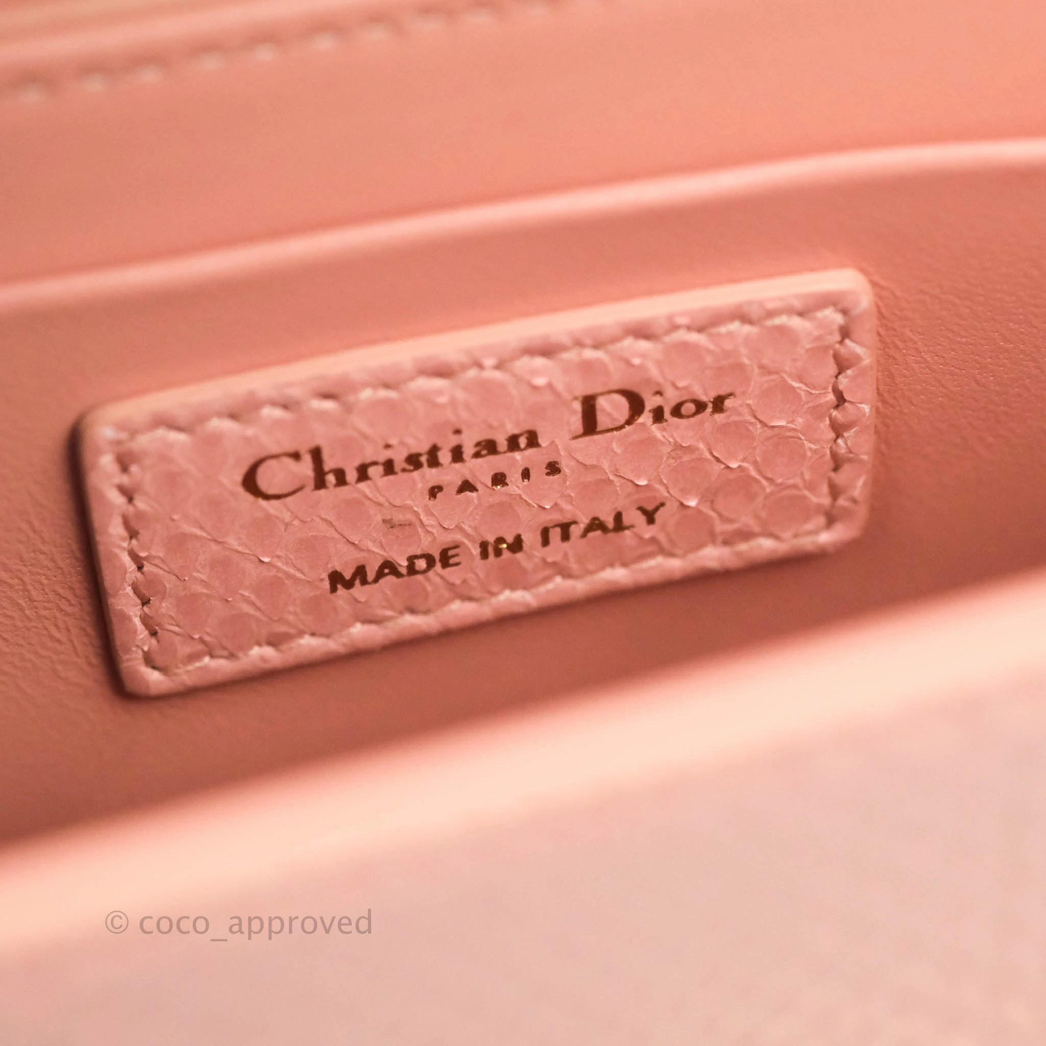Christian Dior 30 Montaigne Box Bag Python Rose Des Vents