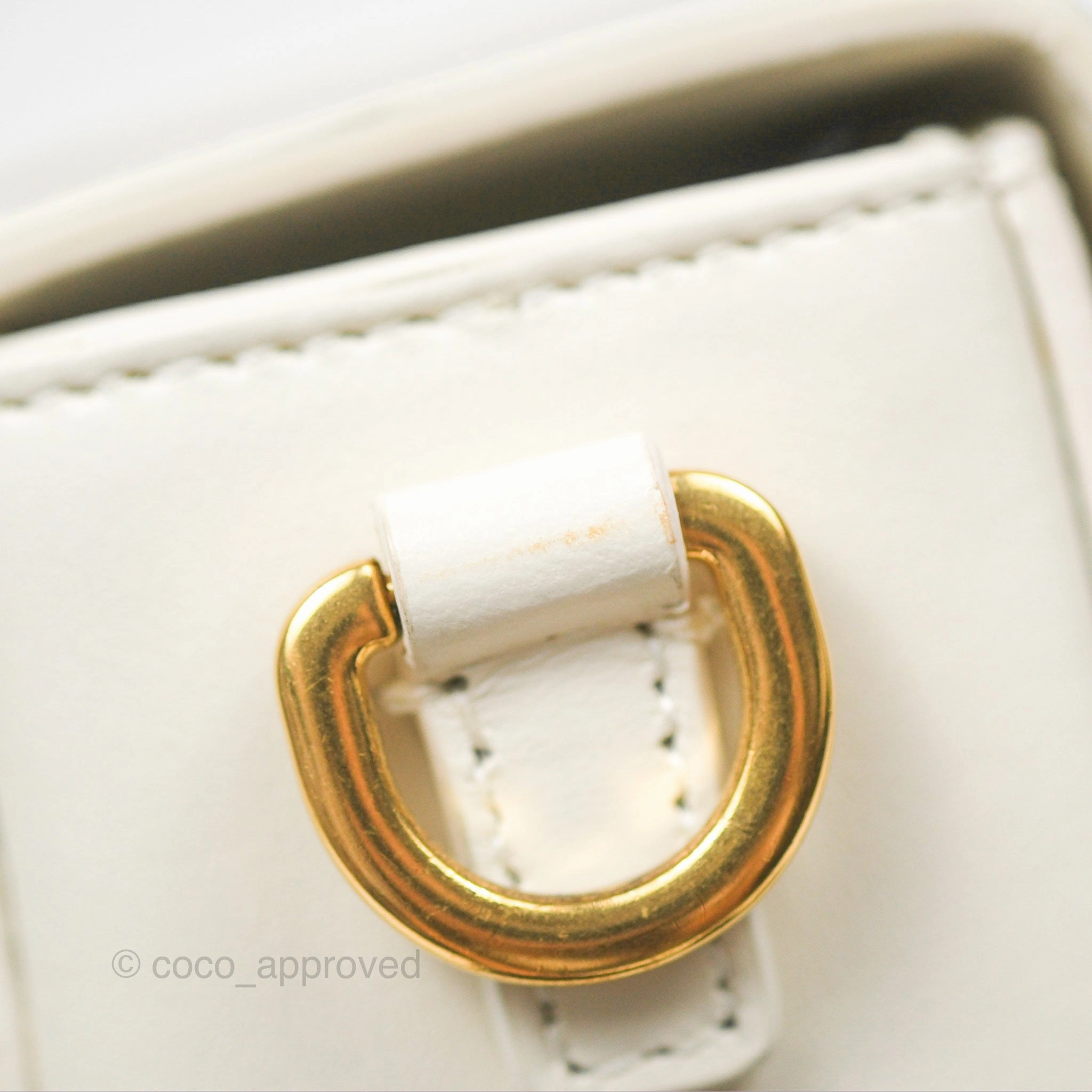 Christian Dior 30 Montaigne Box Bag White Calfskin
