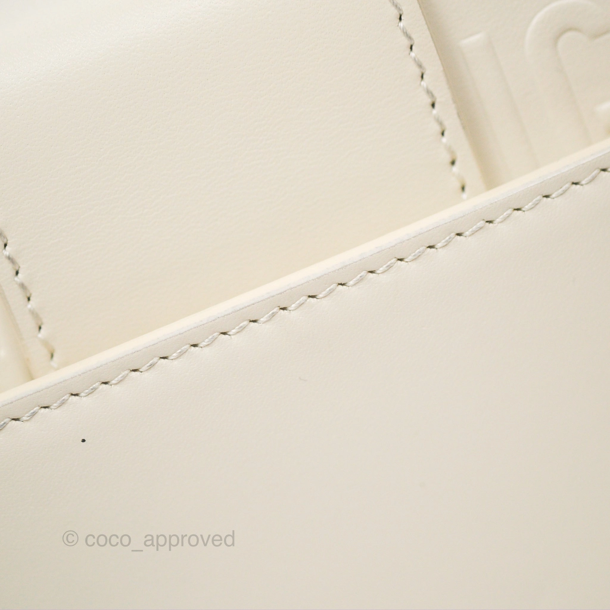 Christian Dior 30 Montaigne Box Bag White Calfskin