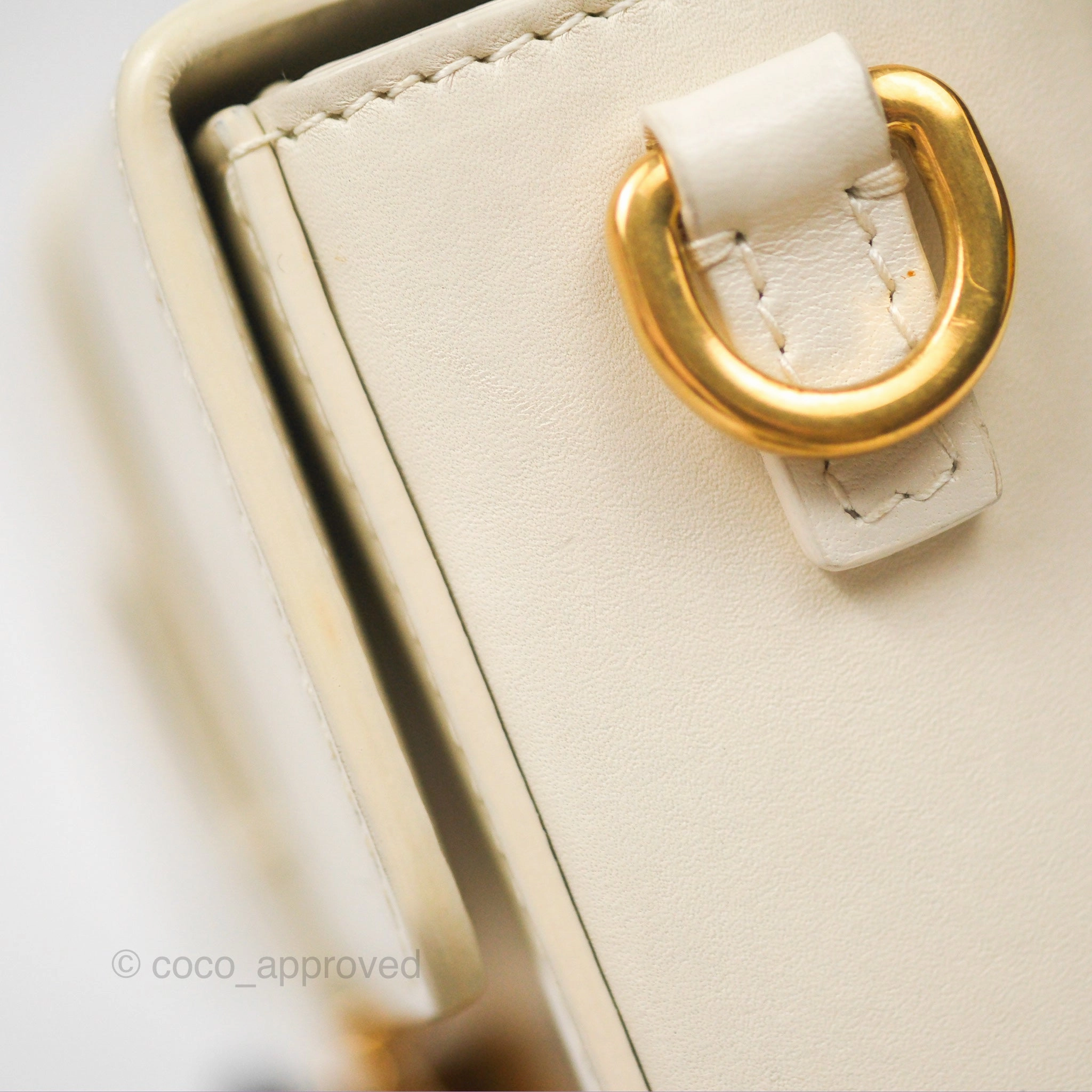 Christian Dior 30 Montaigne Box Bag White Calfskin