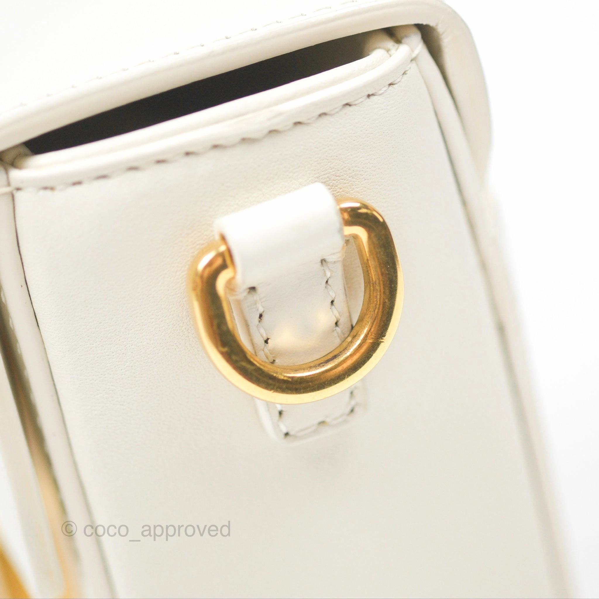 Christian Dior 30 Montaigne Box Bag White Calfskin
