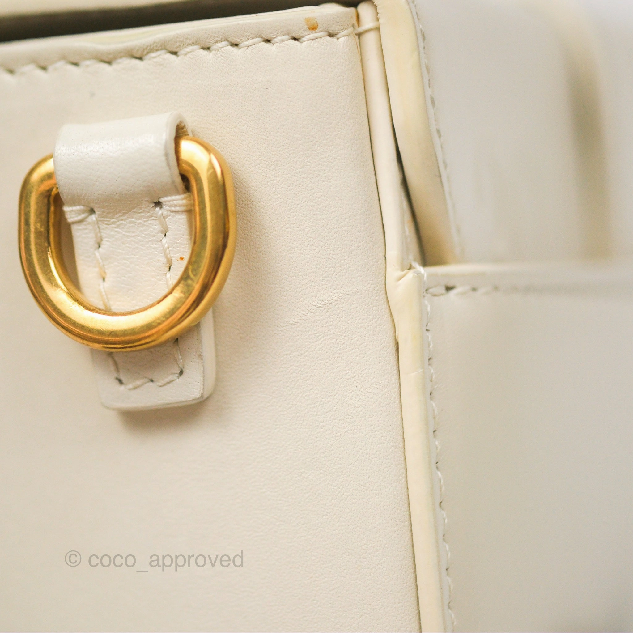 Christian Dior 30 Montaigne Box Bag White Calfskin