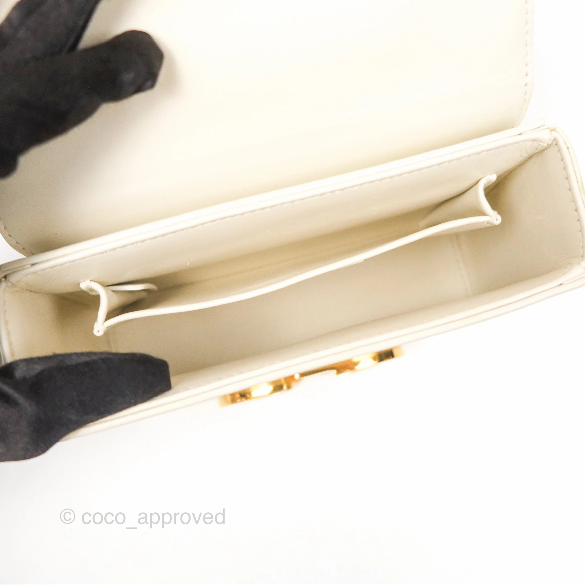 Christian Dior 30 Montaigne Box Bag White Calfskin