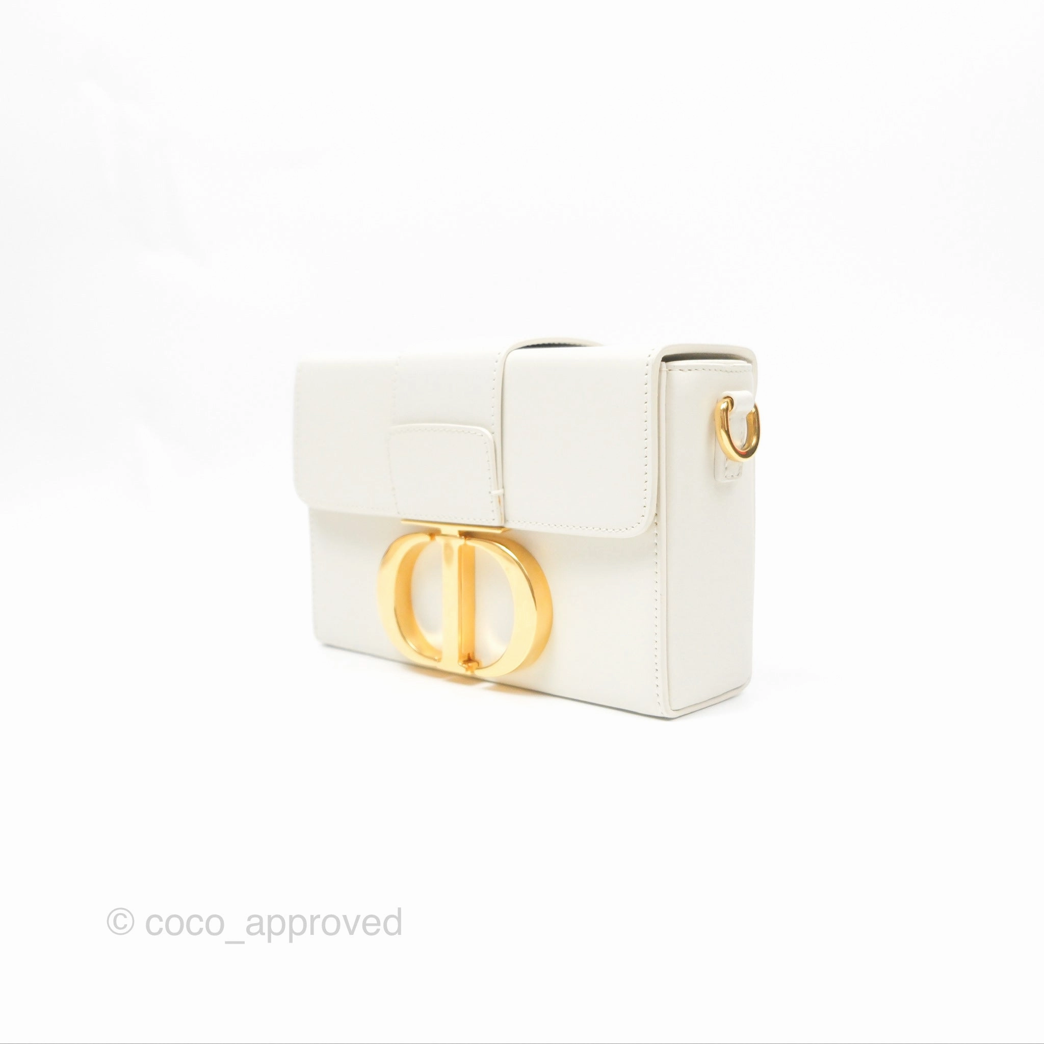 Christian Dior 30 Montaigne Box Bag White Calfskin