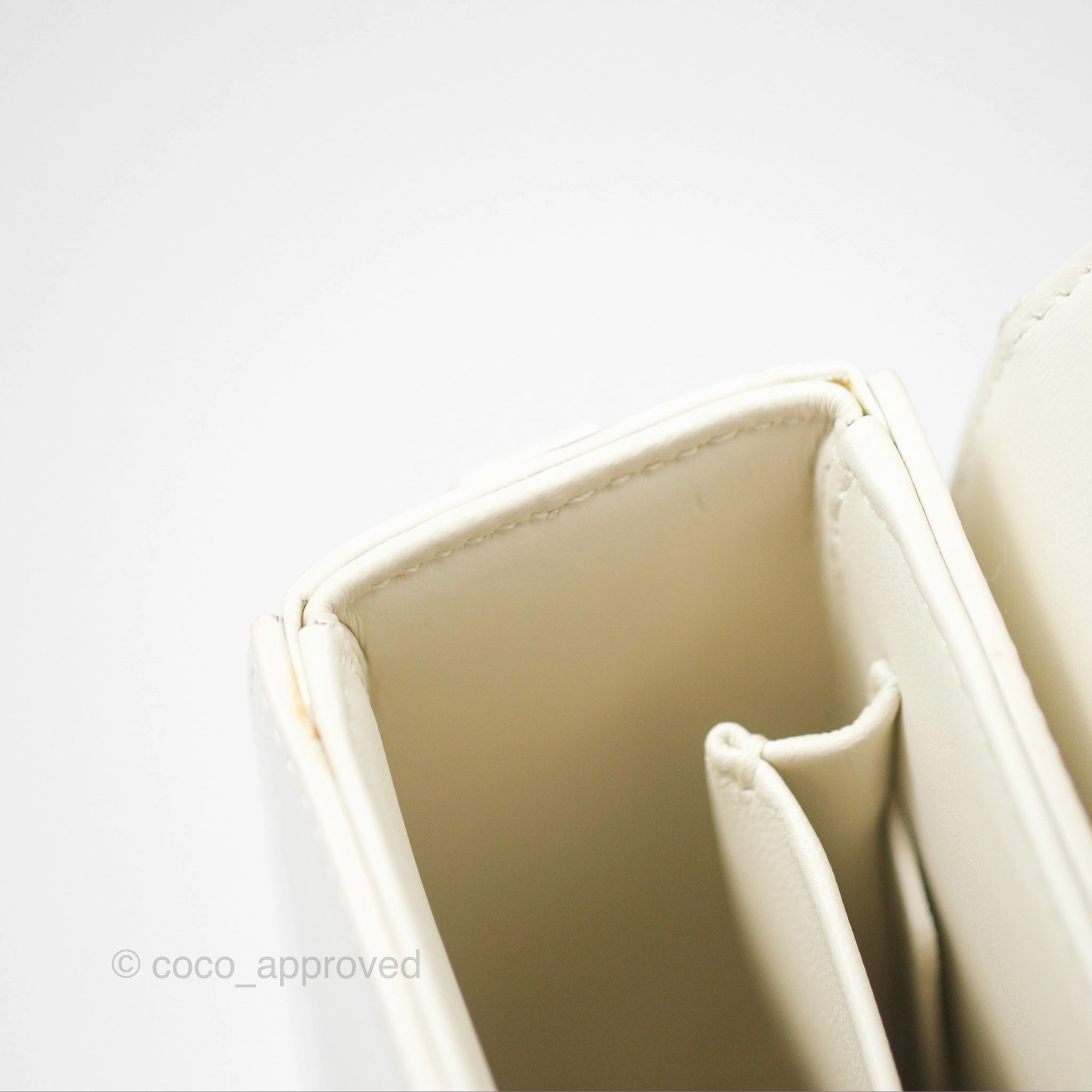 Christian Dior 30 Montaigne Box Bag White Calfskin
