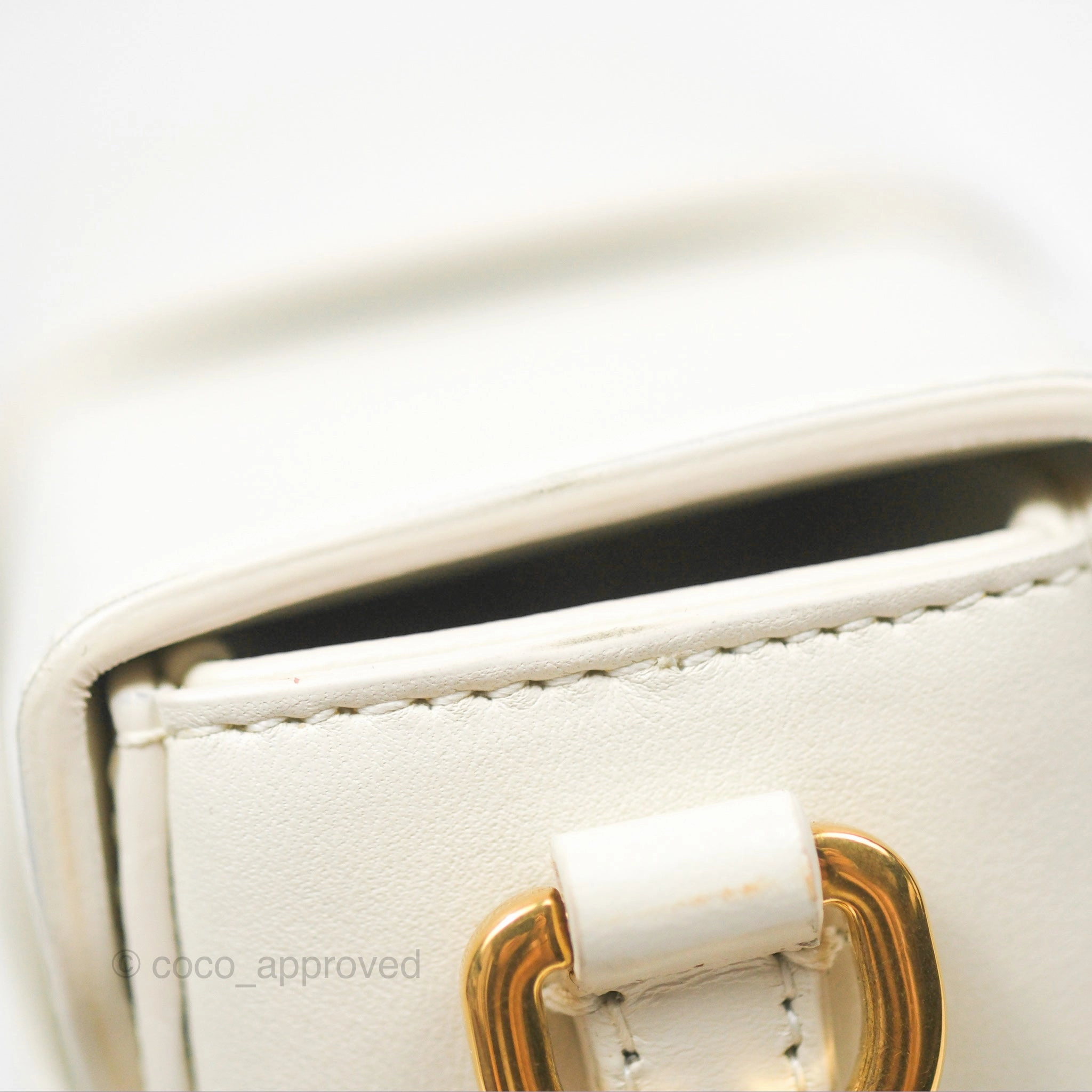 Christian Dior 30 Montaigne Box Bag White Calfskin