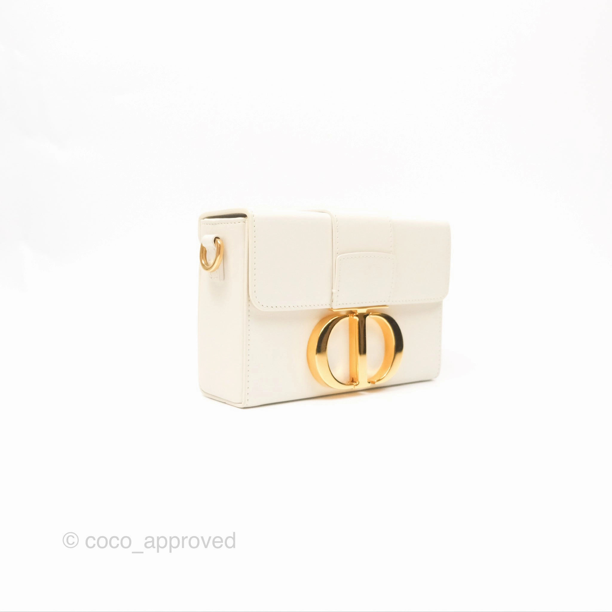 Christian Dior 30 Montaigne Box Bag White Calfskin