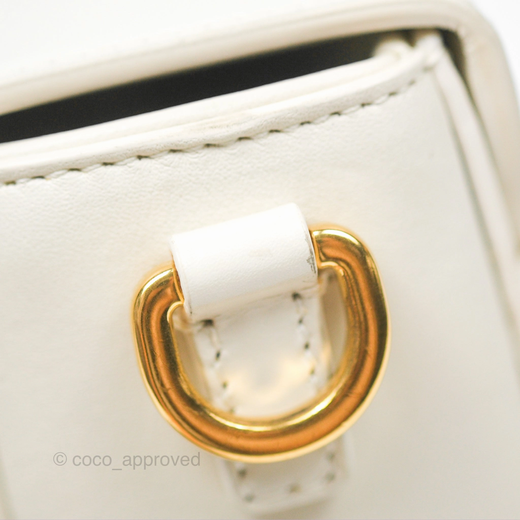 Christian Dior 30 Montaigne Box Bag White Calfskin