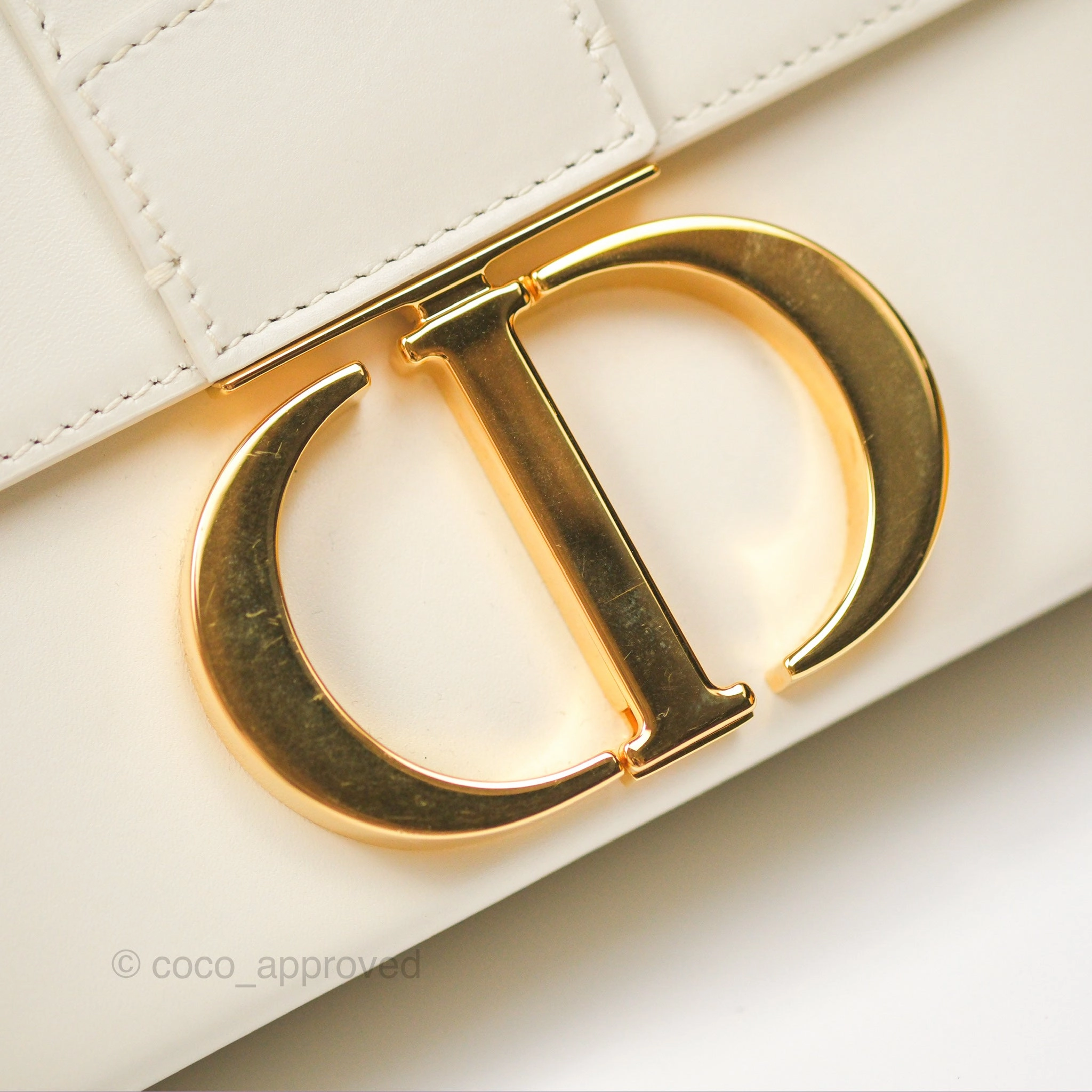Christian Dior 30 Montaigne Box Bag White Calfskin