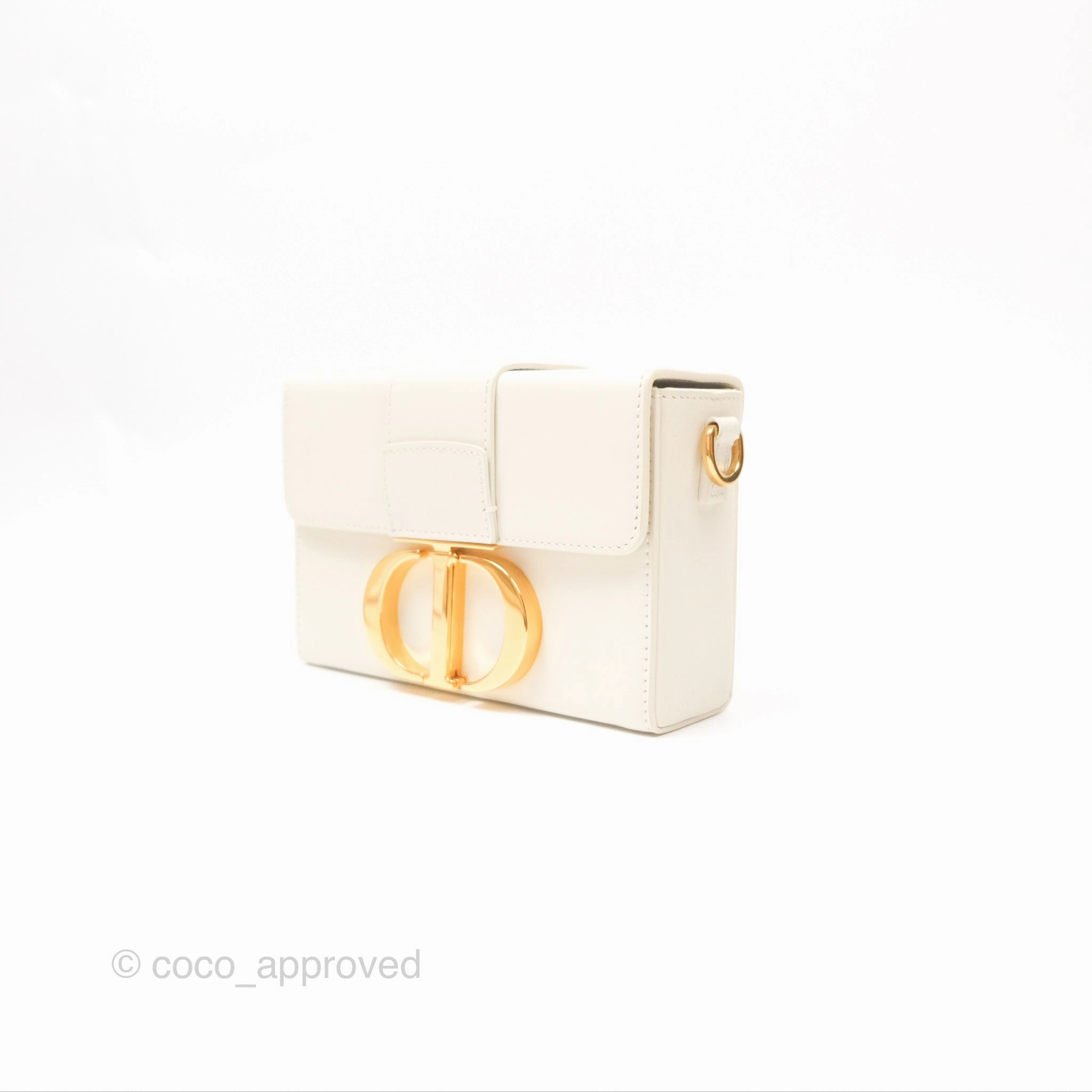Christian Dior 30 Montaigne Box Bag White Calfskin