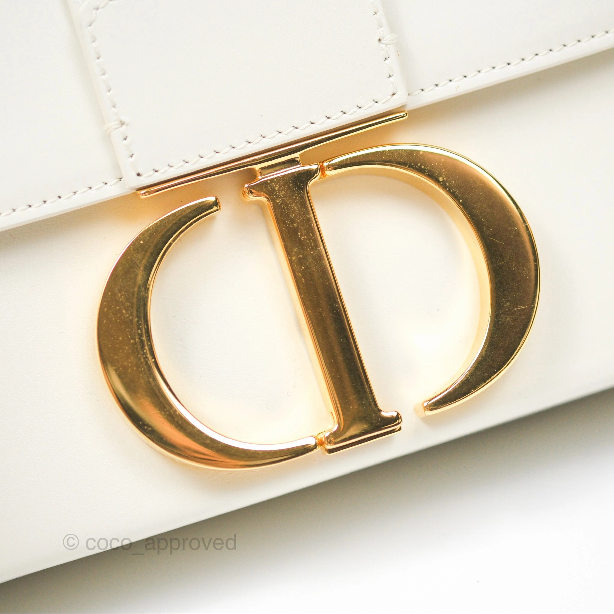 Christian Dior 30 Montaigne Box Bag White Calfskin