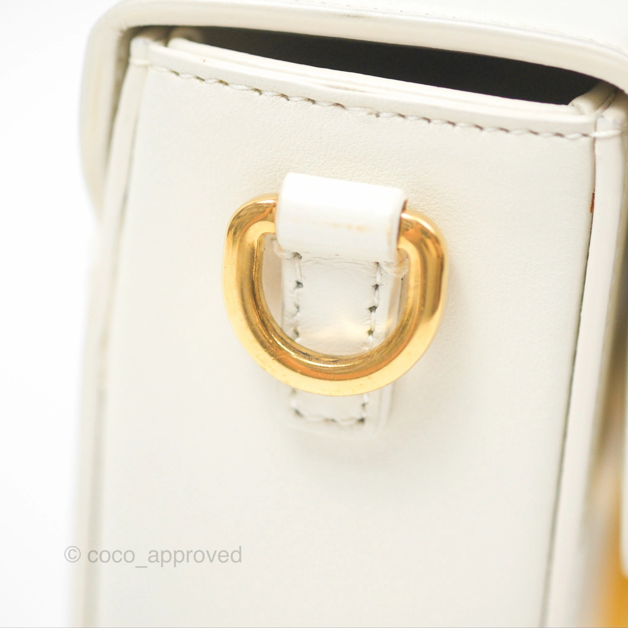 Christian Dior 30 Montaigne Box Bag White Calfskin