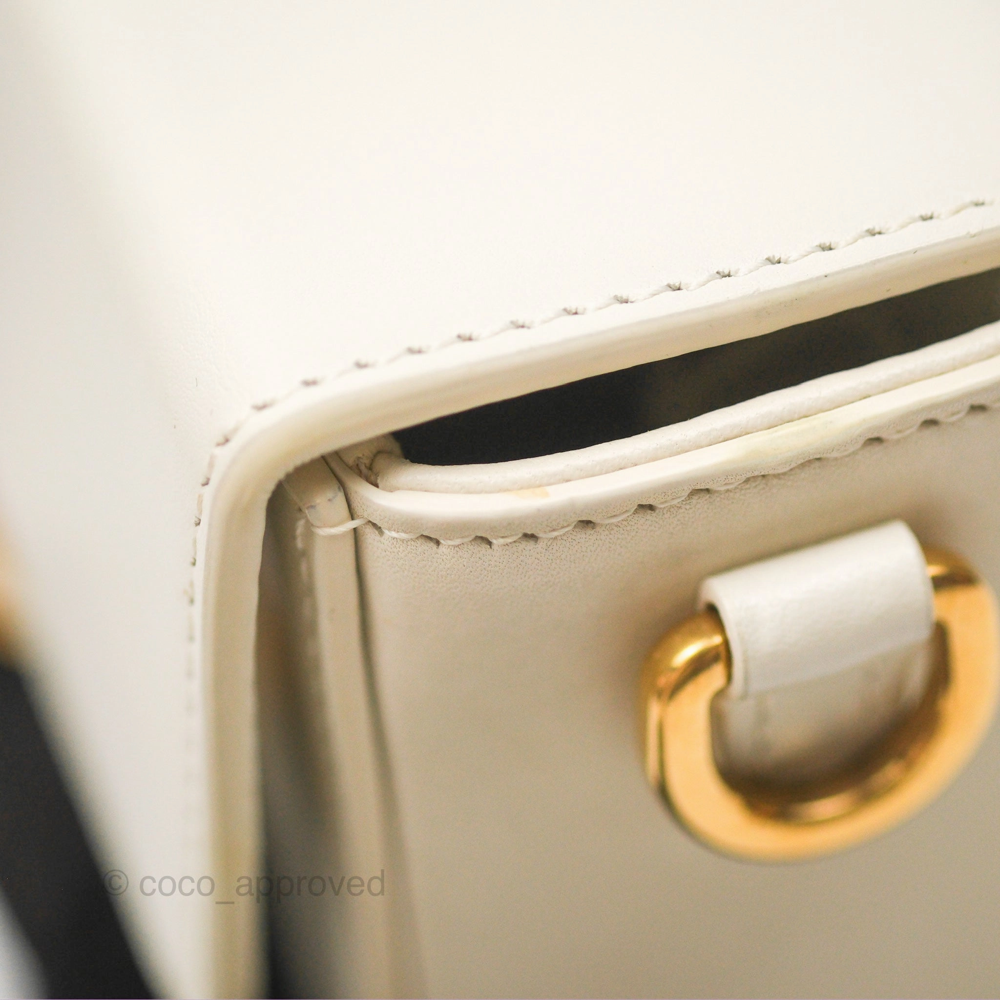 Christian Dior 30 Montaigne Box Bag White Calfskin