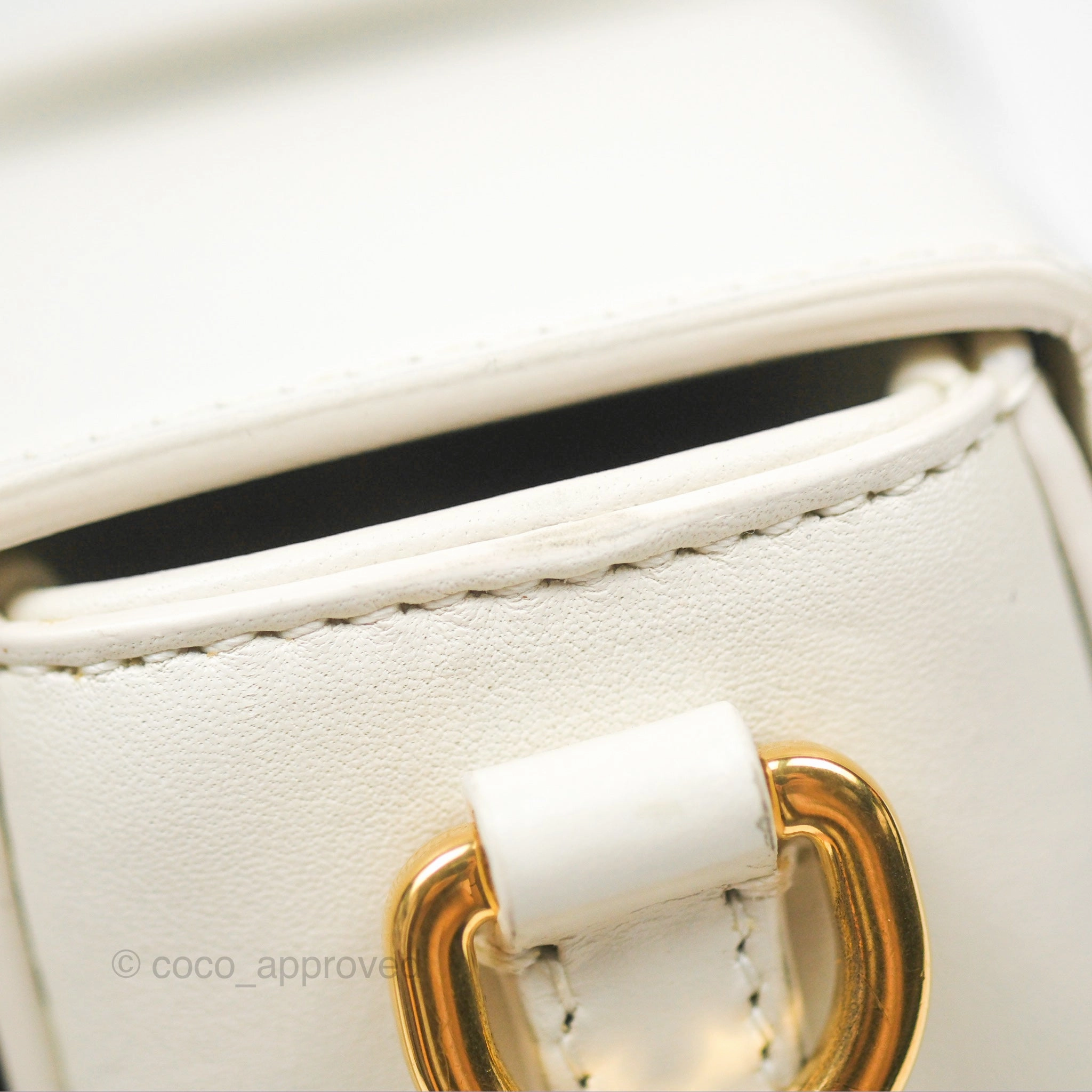Christian Dior 30 Montaigne Box Bag White Calfskin