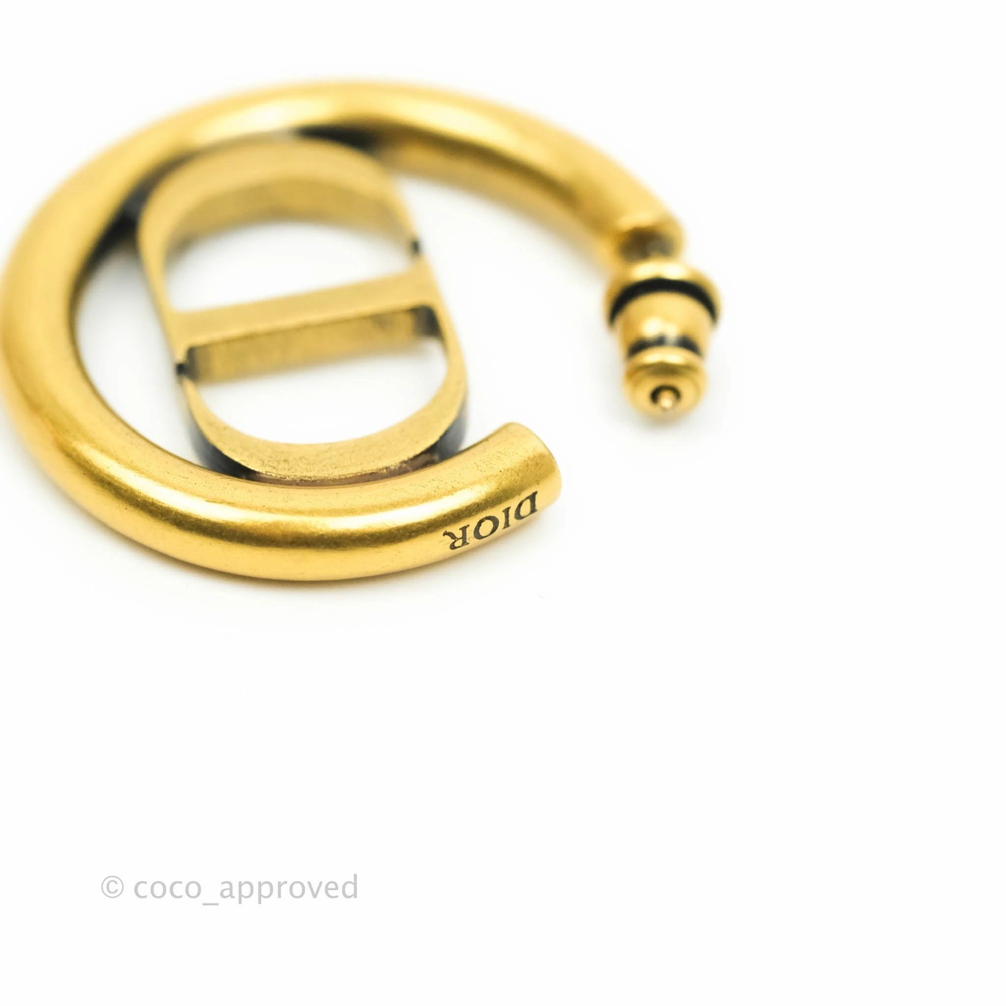 Christian Dior 30 Montaigne Hoop Earrings Antique Gold-Finish