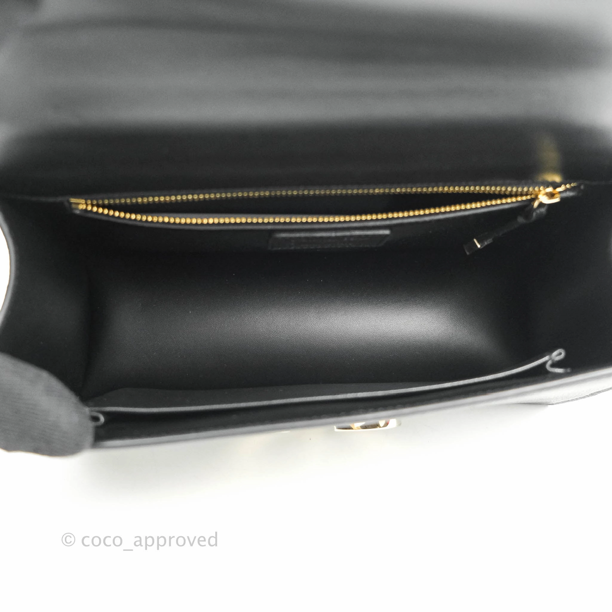 Christian Dior 30 Montaigne with Chain Black Grained Calfskin