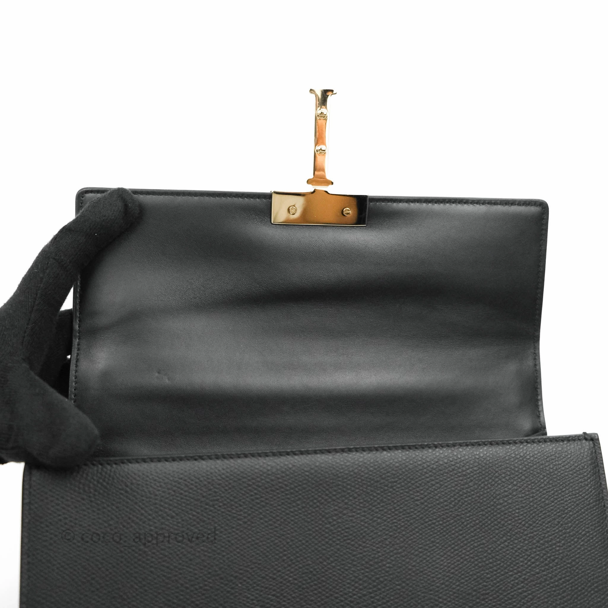 Christian Dior 30 Montaigne with Chain Black Grained Calfskin