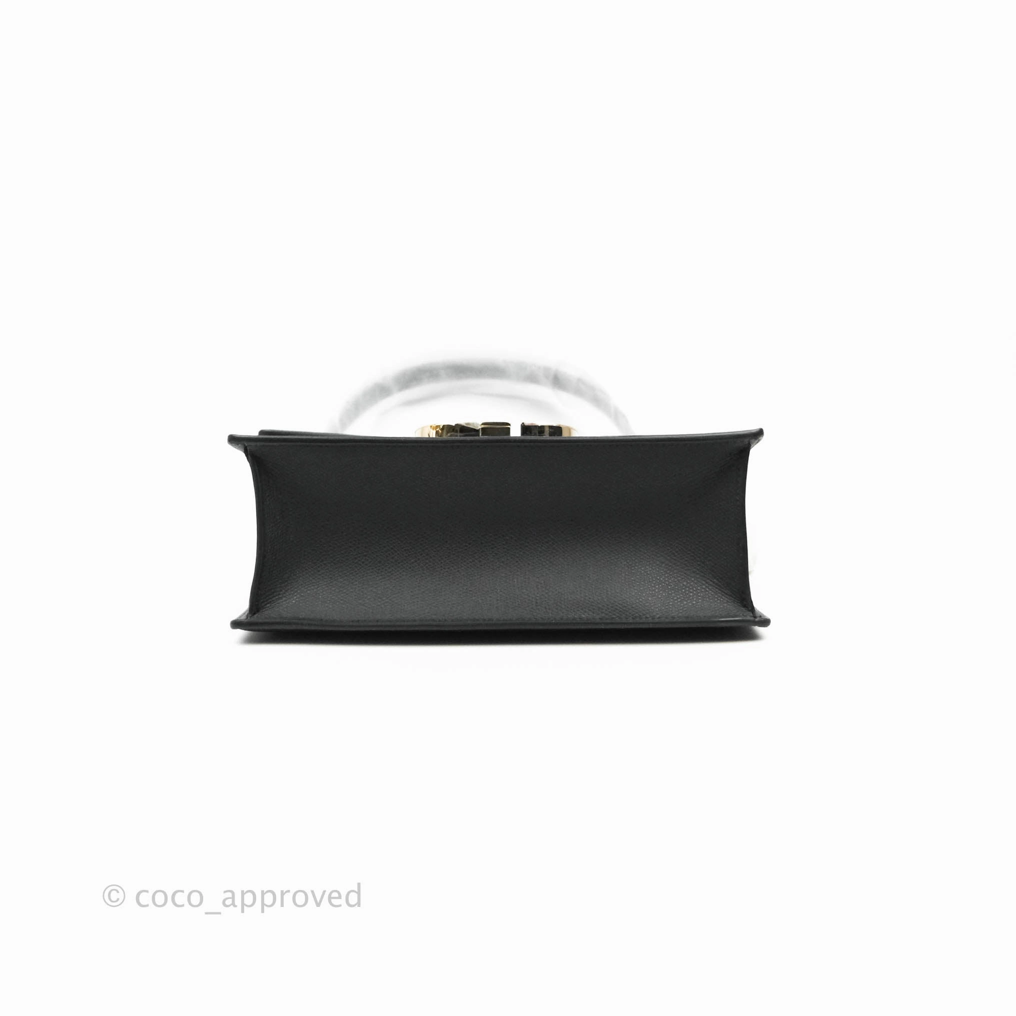 Christian Dior 30 Montaigne with Chain Black Grained Calfskin