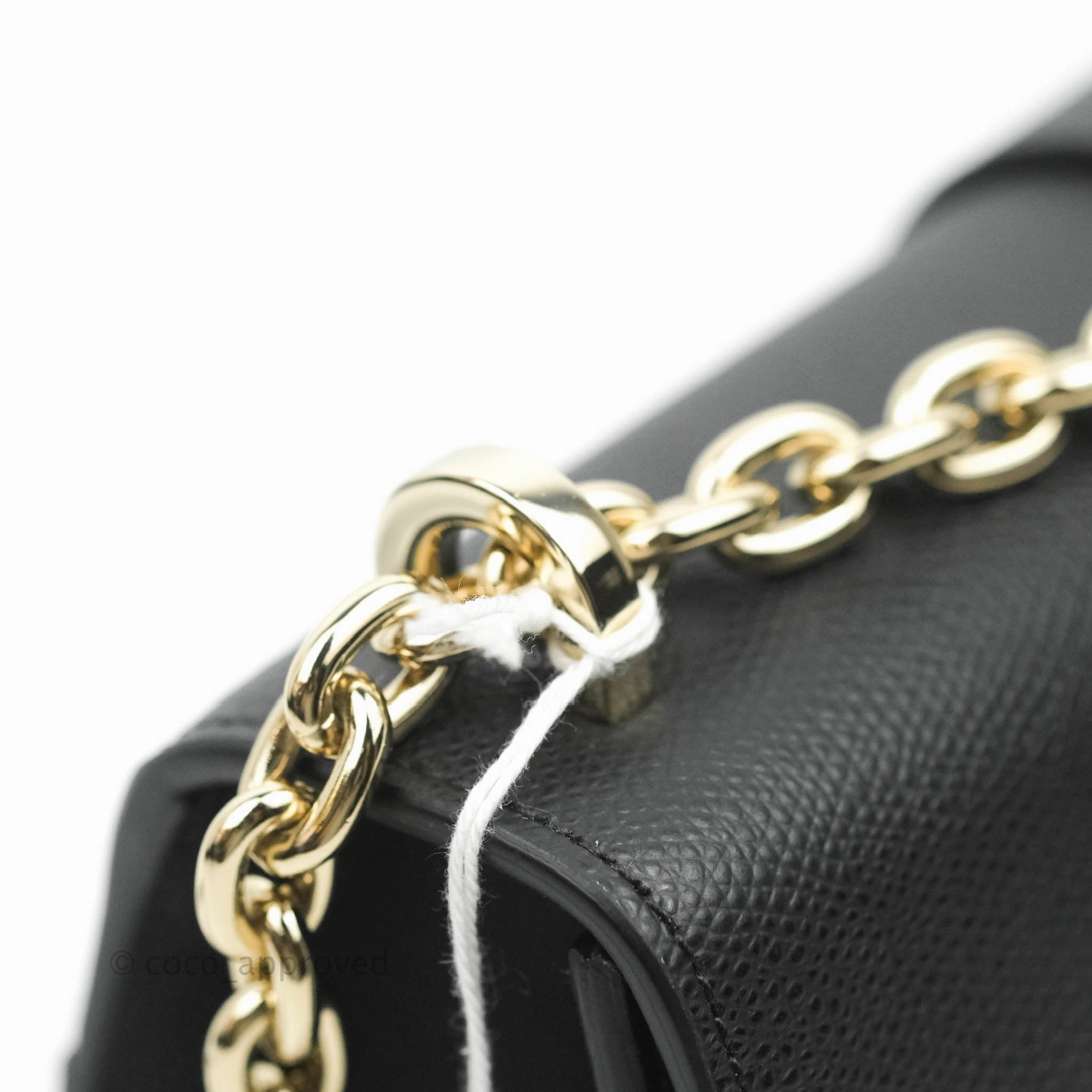 Christian Dior 30 Montaigne with Chain Black Grained Calfskin