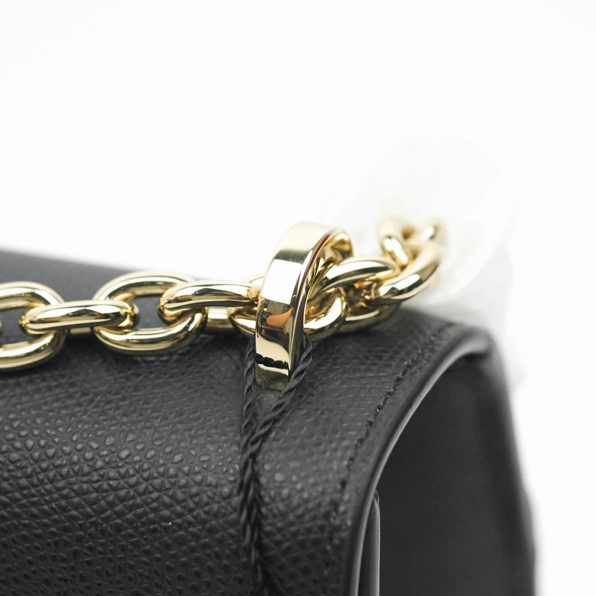 Christian Dior 30 Montaigne with Chain Black Grained Calfskin