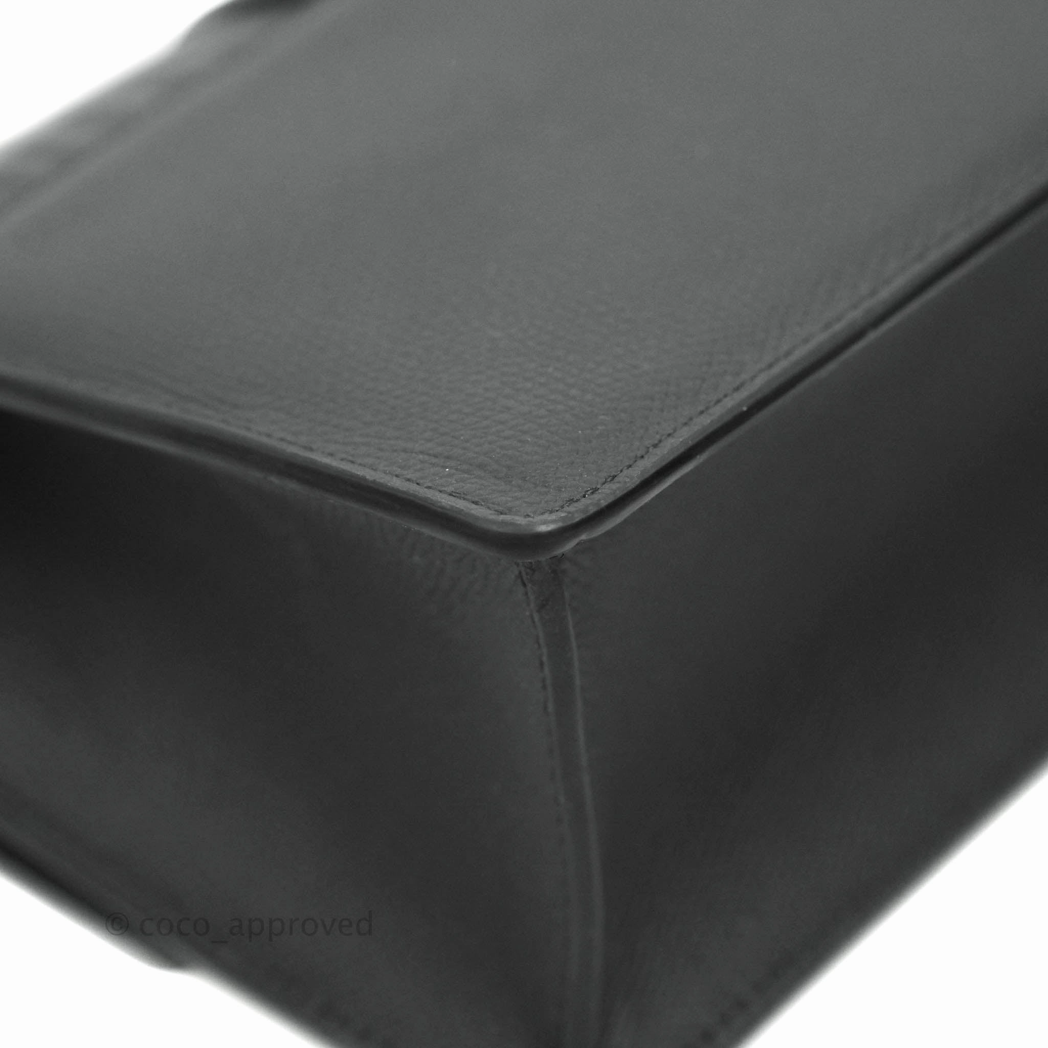 Christian Dior 30 Montaigne with Chain Black Grained Calfskin