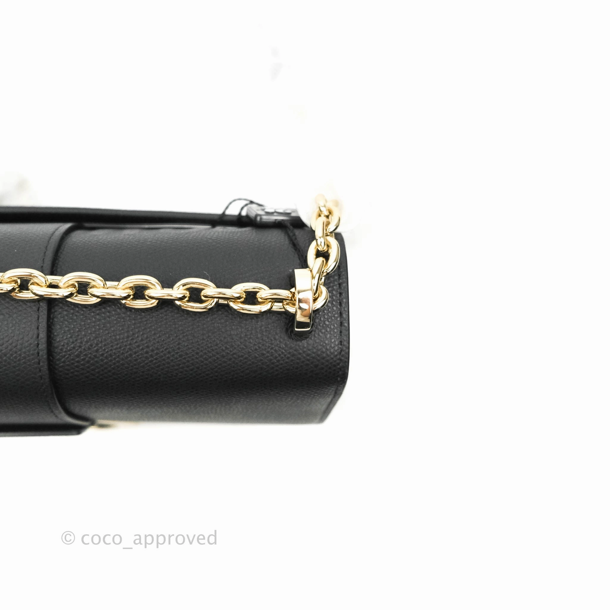 Christian Dior 30 Montaigne with Chain Black Grained Calfskin