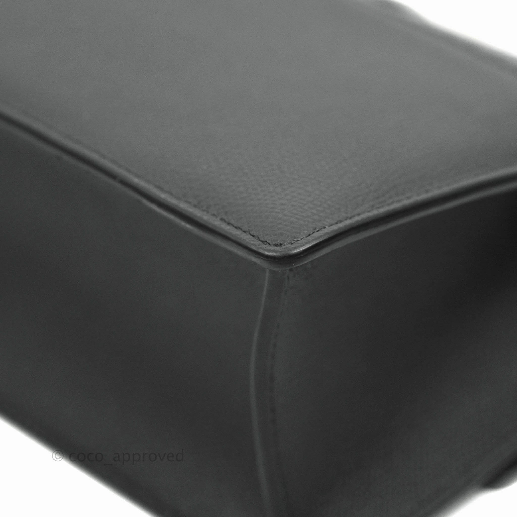 Christian Dior 30 Montaigne with Chain Black Grained Calfskin