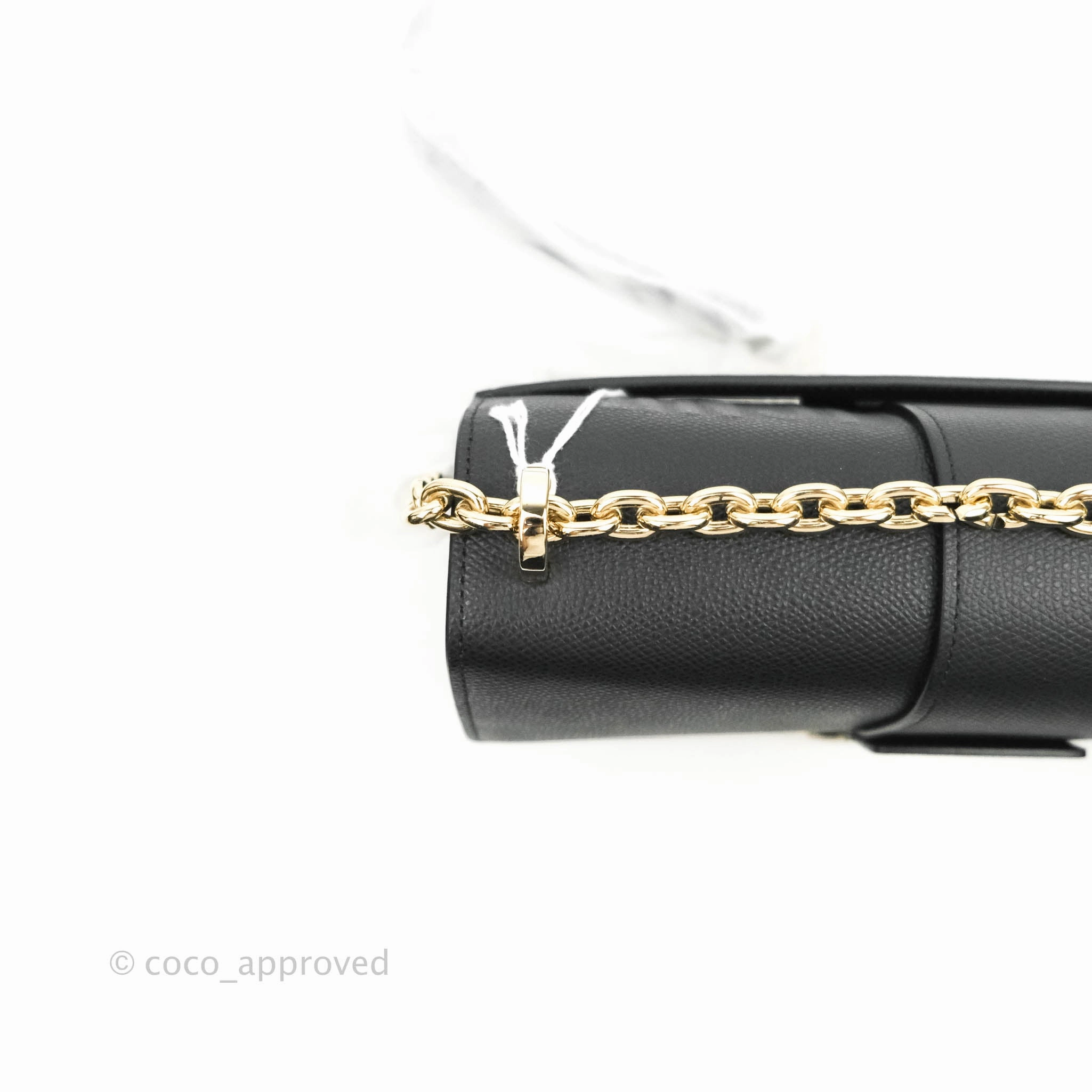 Christian Dior 30 Montaigne with Chain Black Grained Calfskin
