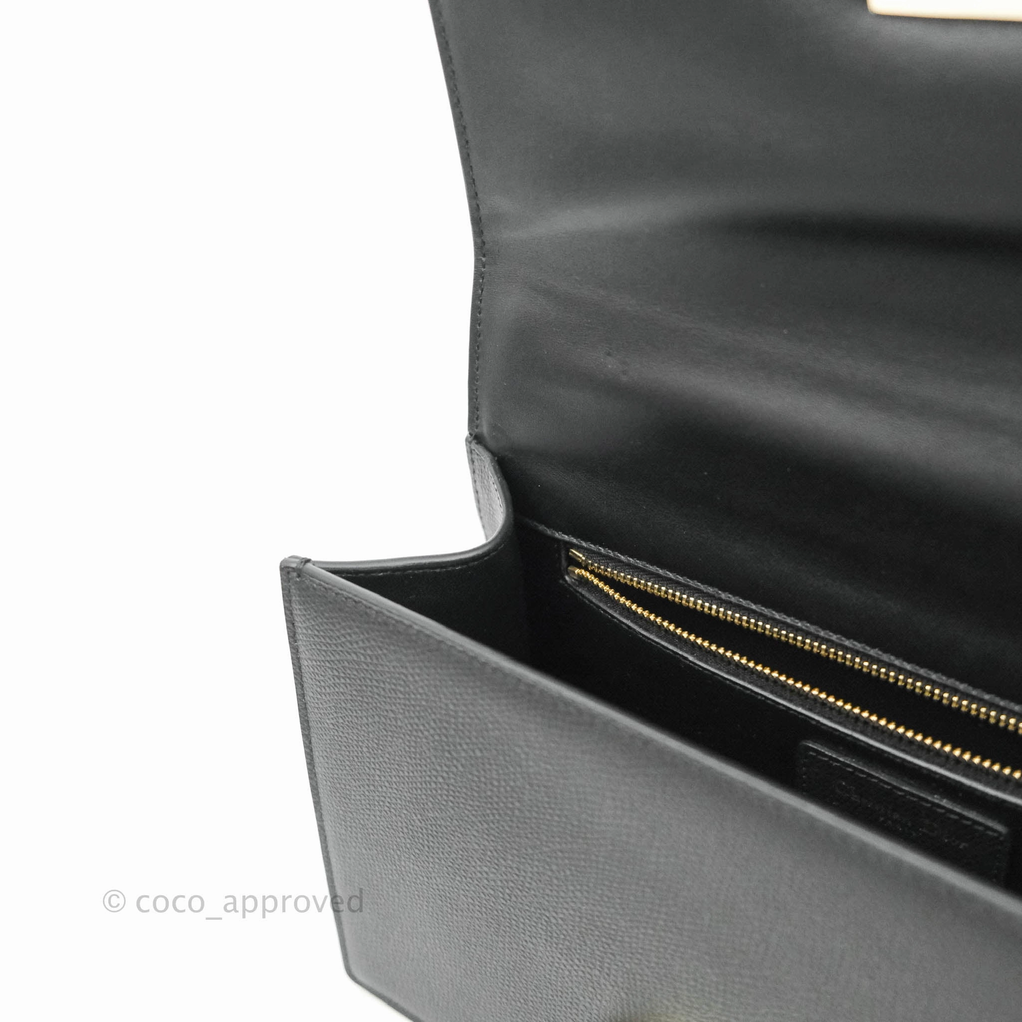 Christian Dior 30 Montaigne with Chain Black Grained Calfskin