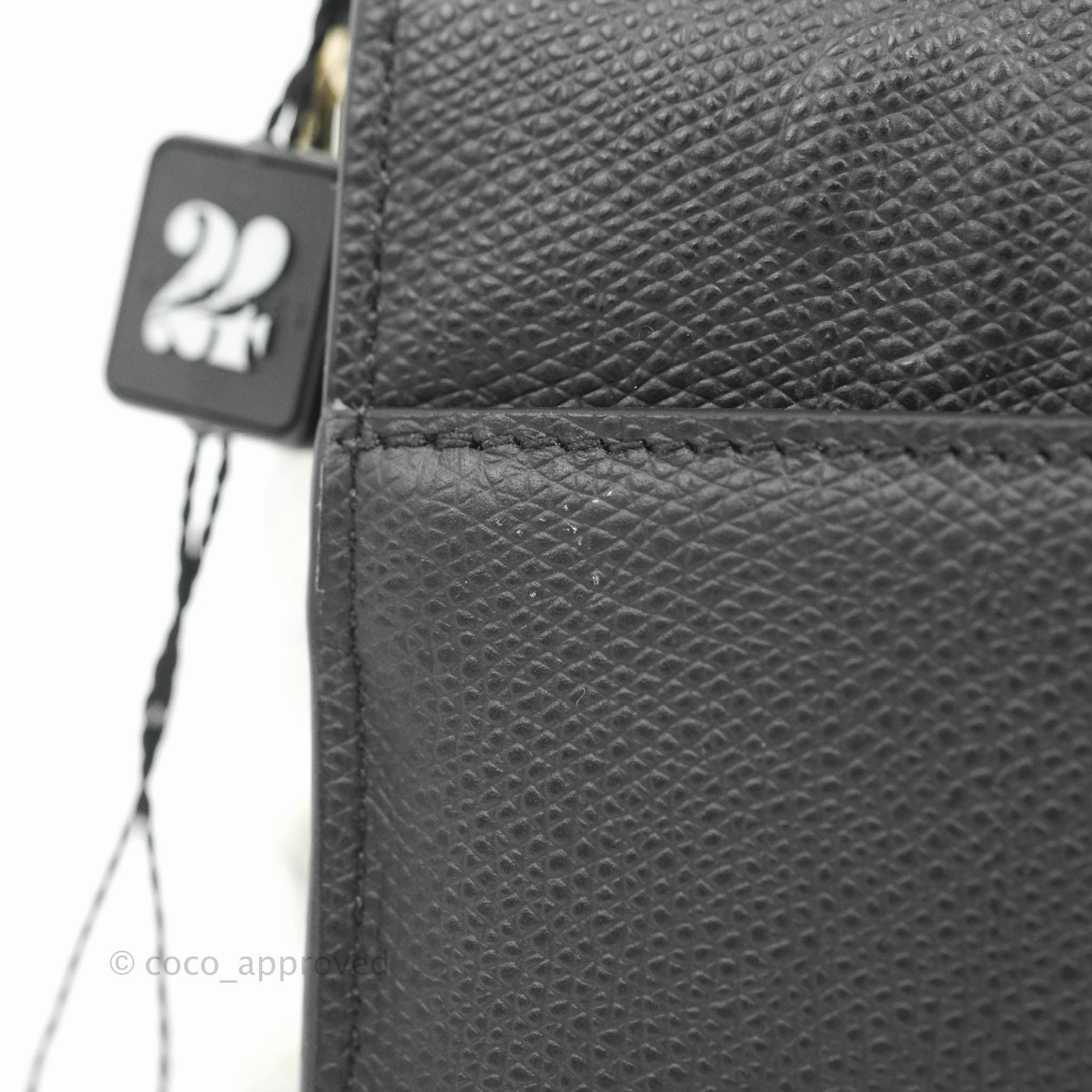 Christian Dior 30 Montaigne with Chain Black Grained Calfskin