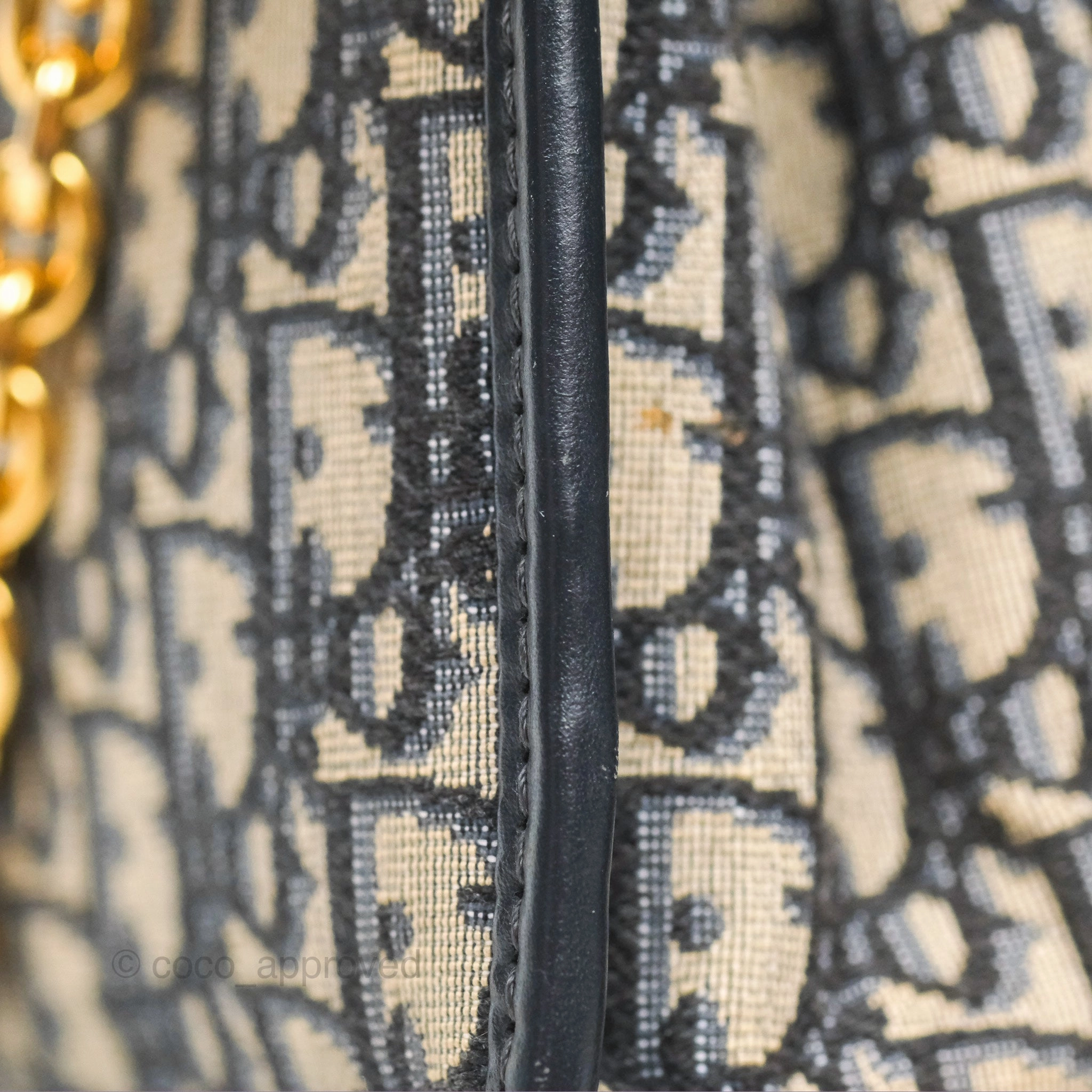 Christian Dior 30 Montaigne with Chain Blue Dior Oblique Jacquard