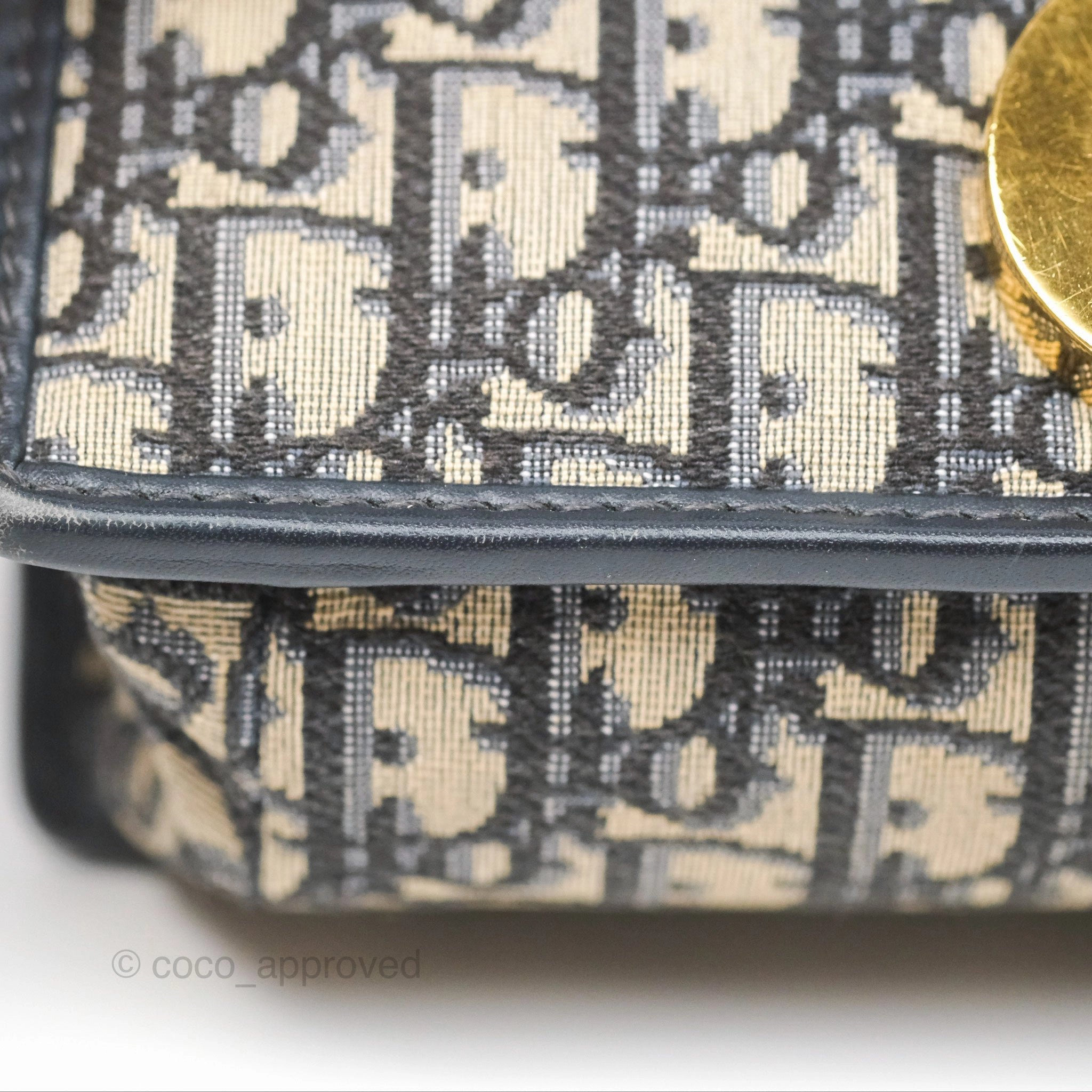 Christian Dior 30 Montaigne with Chain Blue Dior Oblique Jacquard