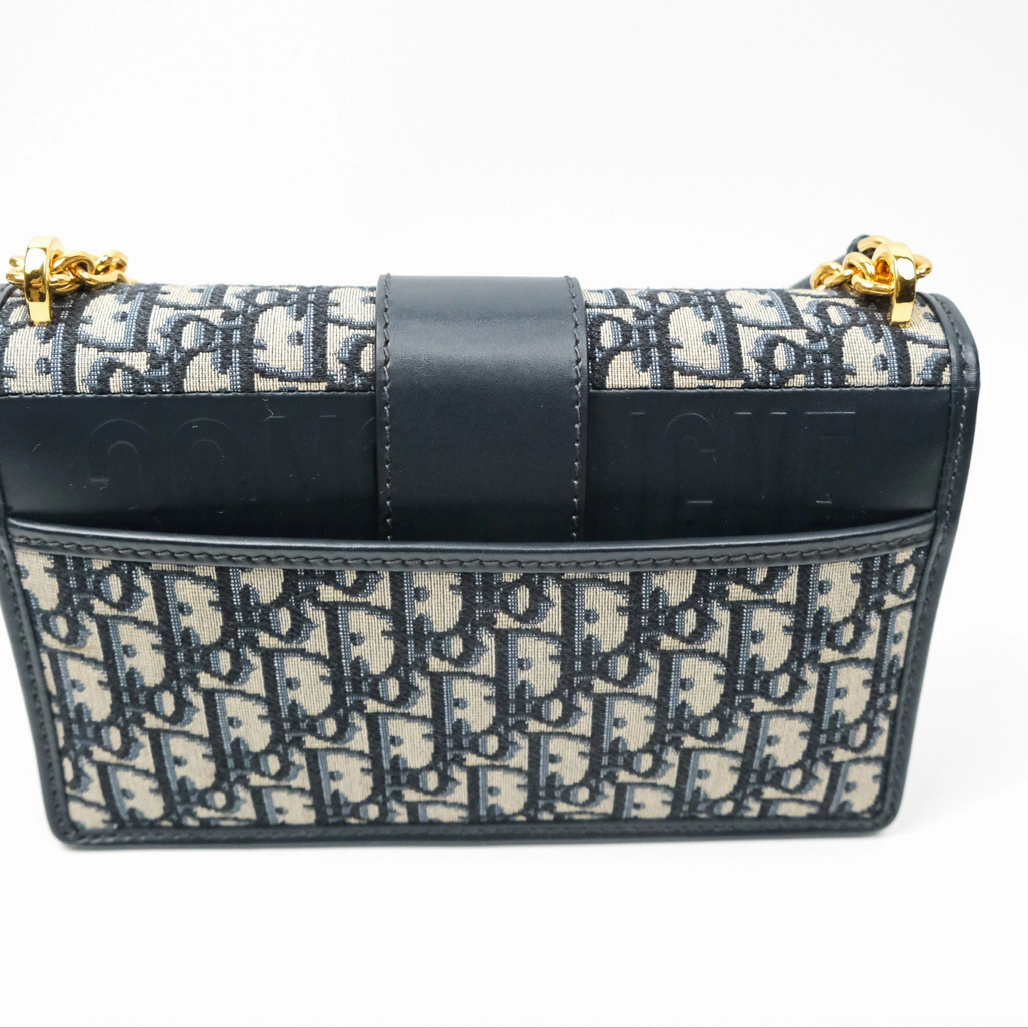 Christian Dior 30 Montaigne with Chain Blue Dior Oblique Jacquard