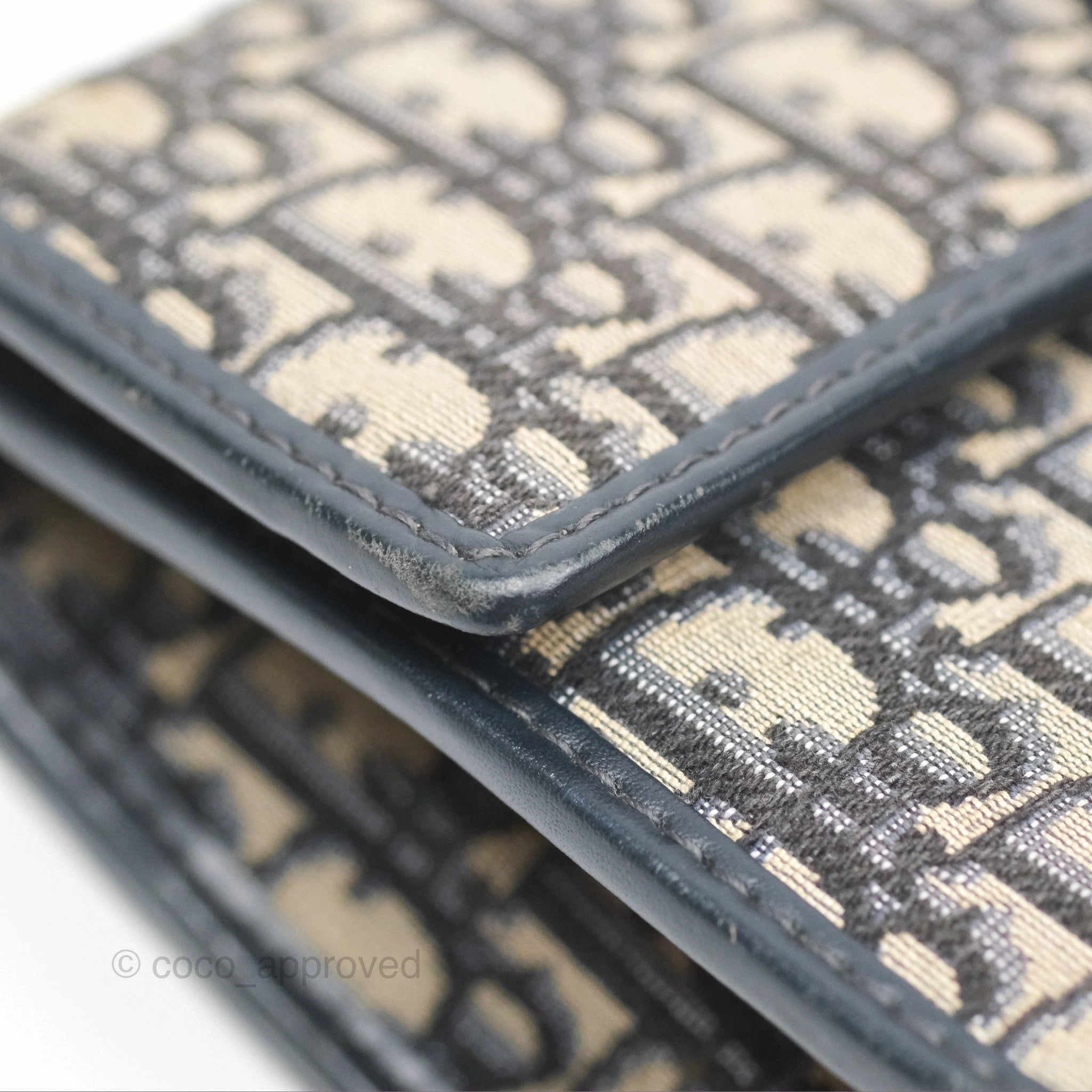 Christian Dior 30 Montaigne with Chain Blue Dior Oblique Jacquard