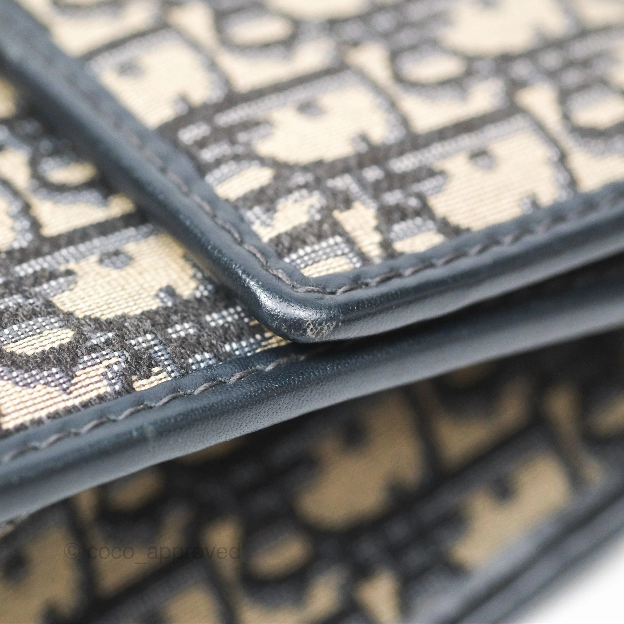 Christian Dior 30 Montaigne with Chain Blue Dior Oblique Jacquard