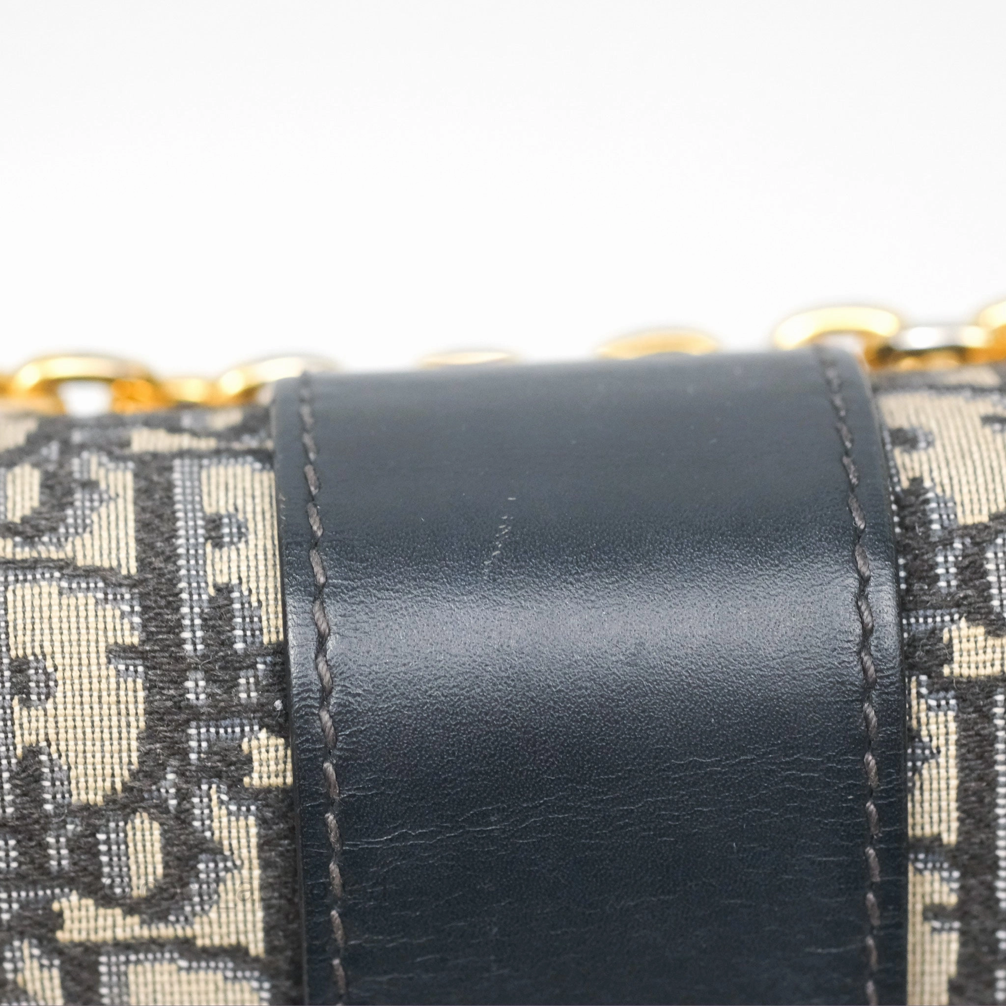 Christian Dior 30 Montaigne with Chain Blue Dior Oblique Jacquard