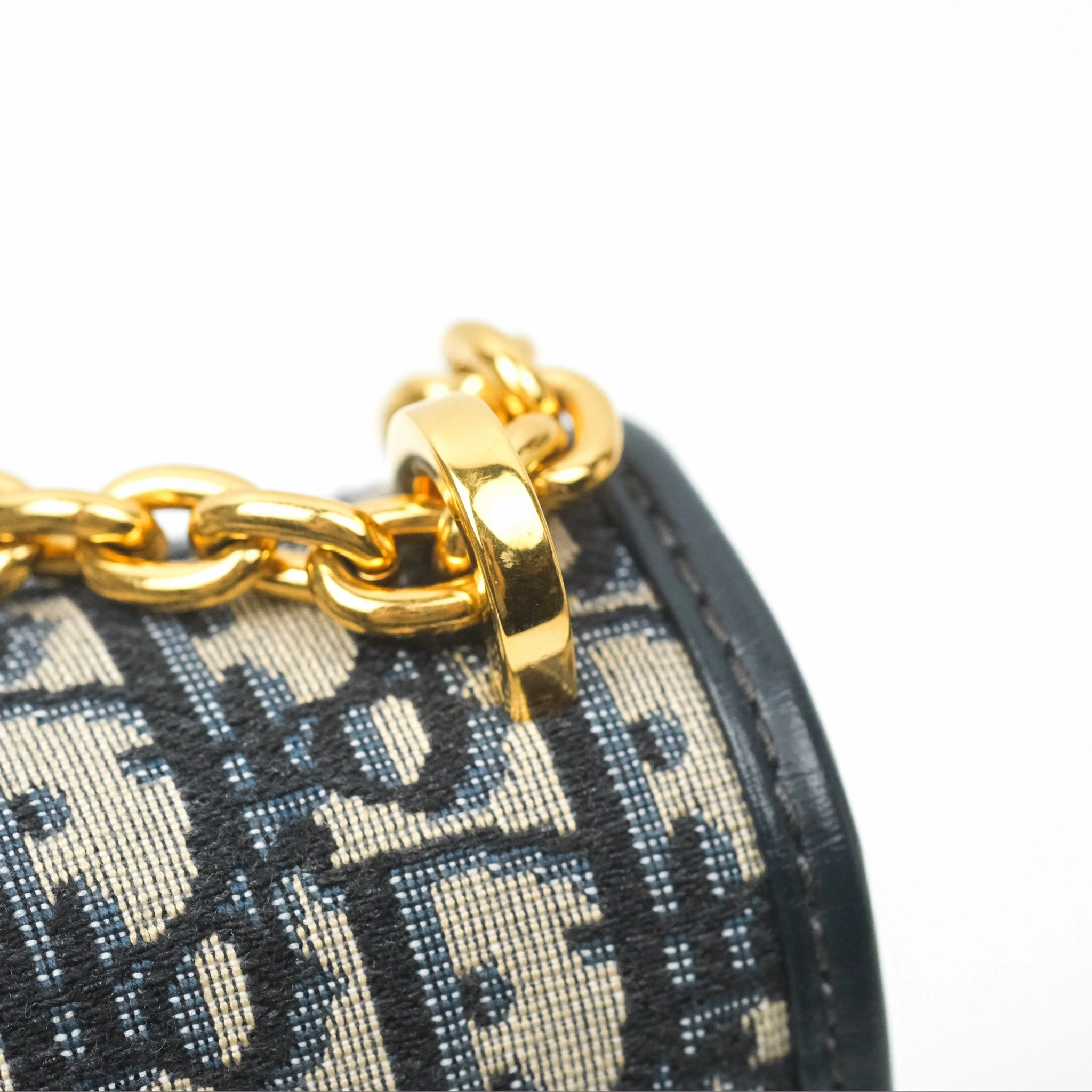 Christian Dior 30 Montaigne with Chain Blue Dior Oblique Jacquard