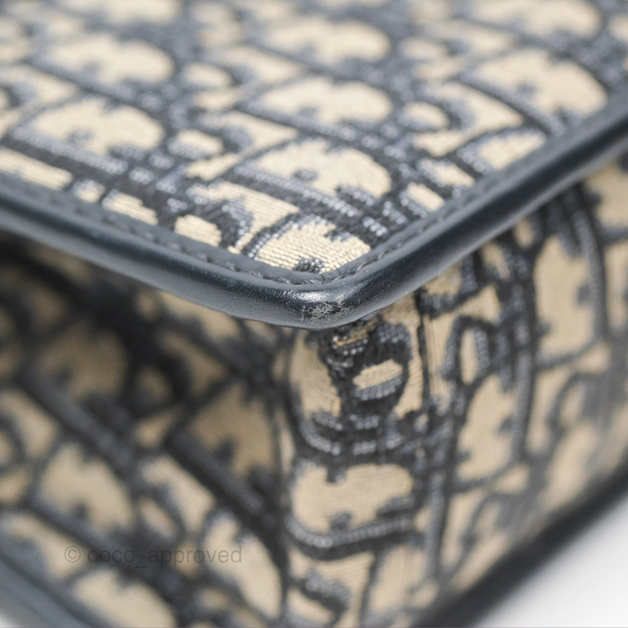 Christian Dior 30 Montaigne with Chain Blue Dior Oblique Jacquard