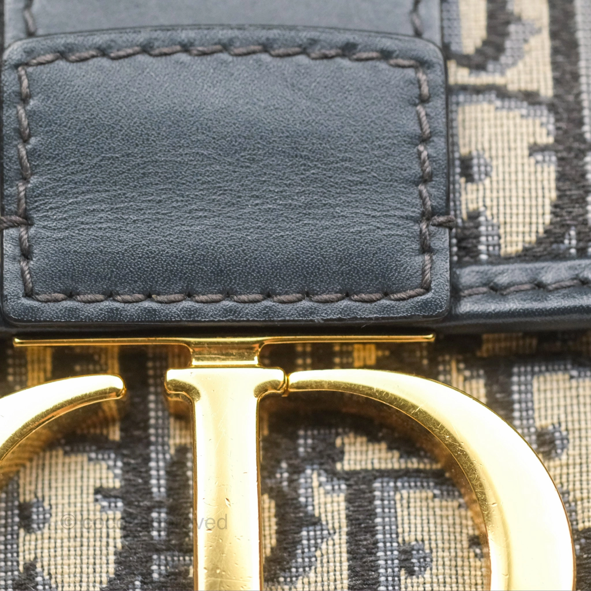 Christian Dior 30 Montaigne with Chain Blue Dior Oblique Jacquard