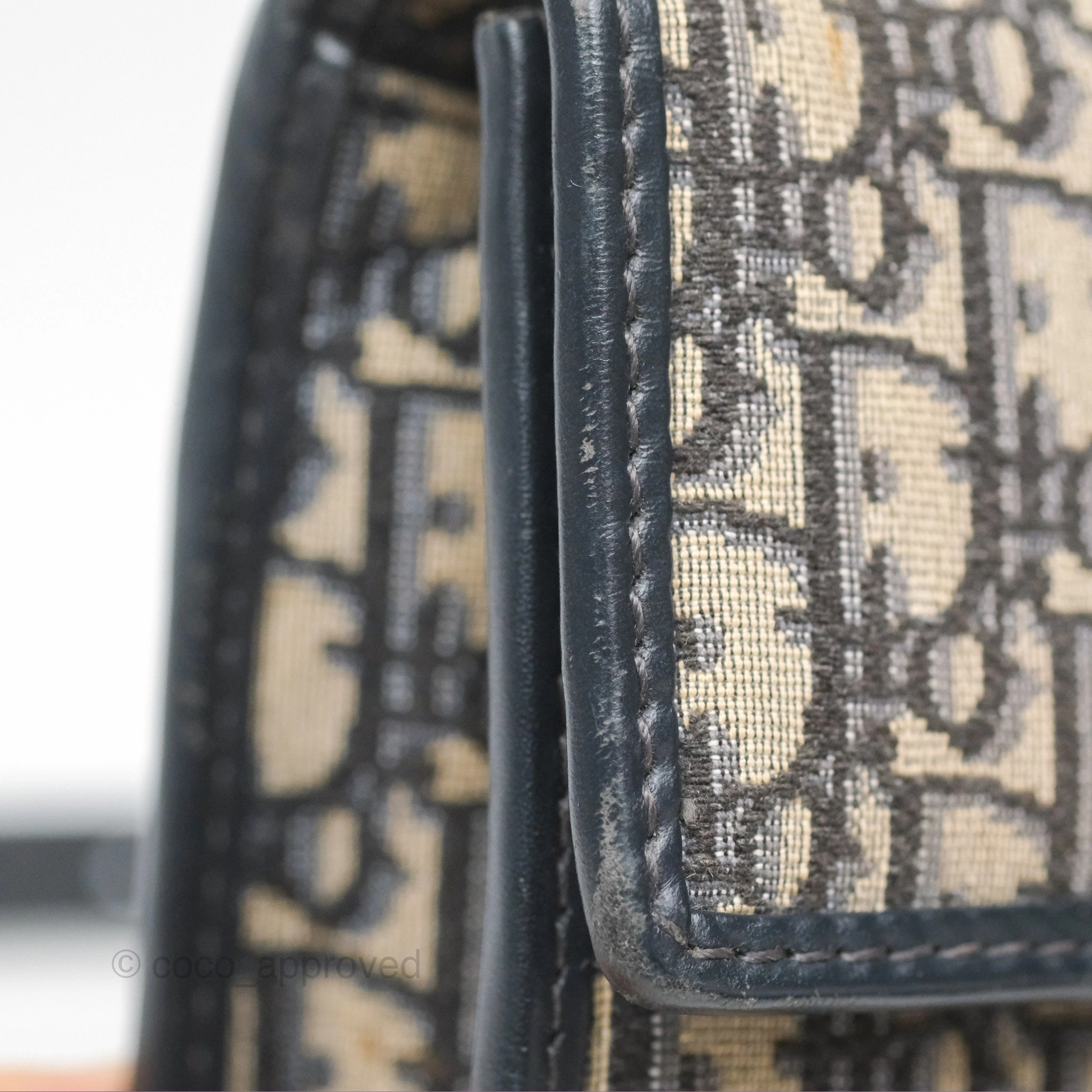 Christian Dior 30 Montaigne with Chain Blue Dior Oblique Jacquard