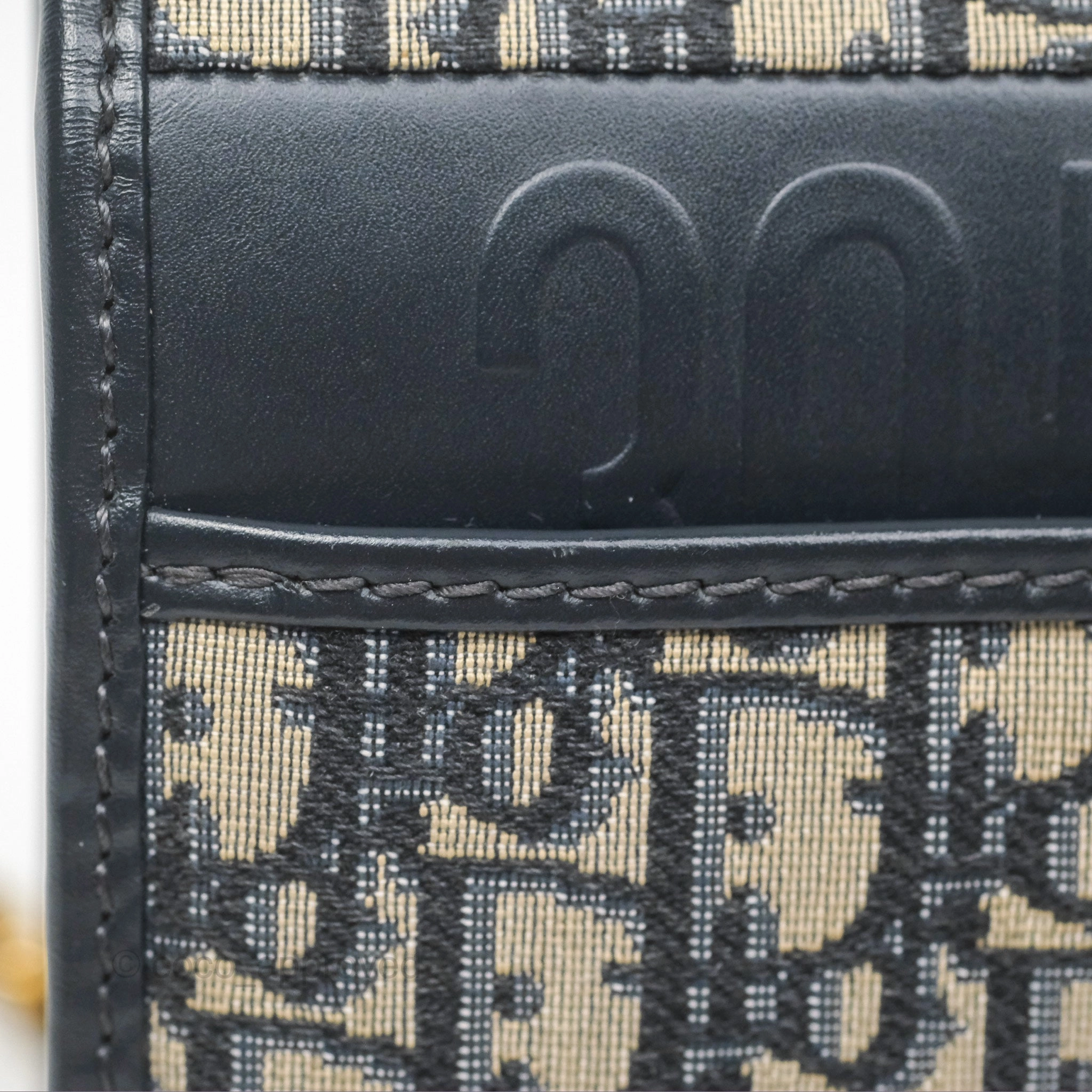 Christian Dior 30 Montaigne with Chain Blue Dior Oblique Jacquard