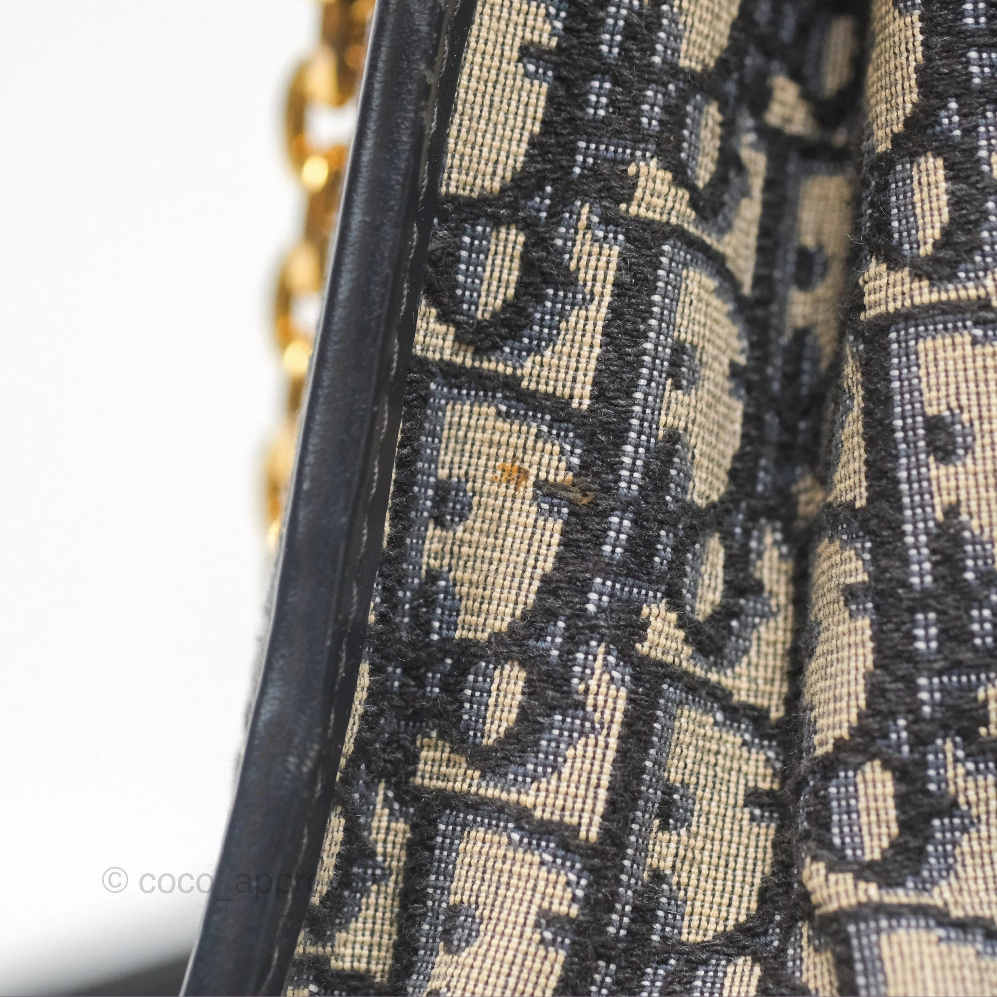 Christian Dior 30 Montaigne with Chain Blue Dior Oblique Jacquard