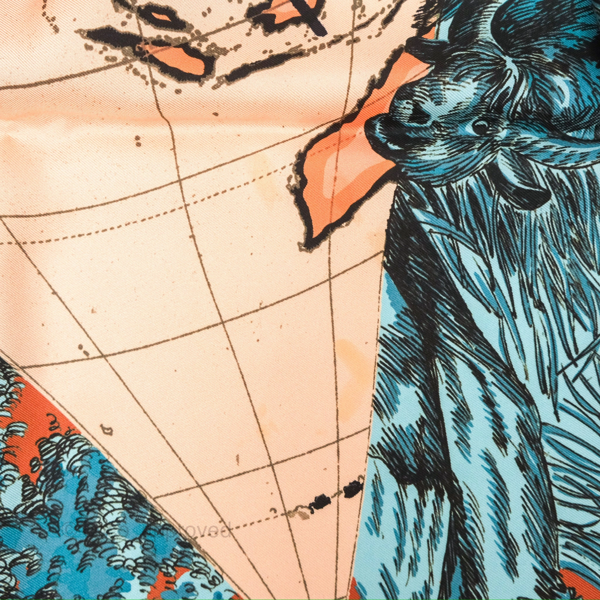 Christian Dior Around The World Silk Scarf 90
