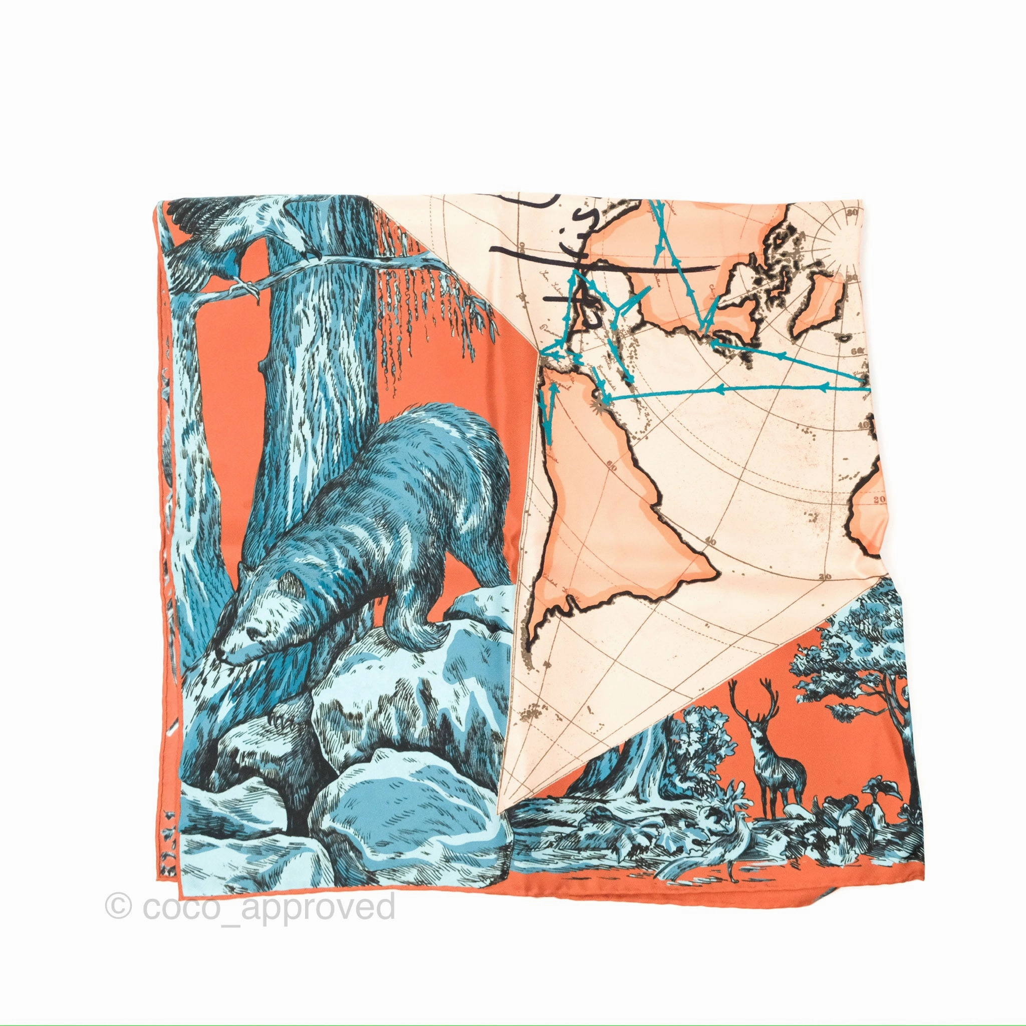 Christian Dior Around The World Silk Scarf 90