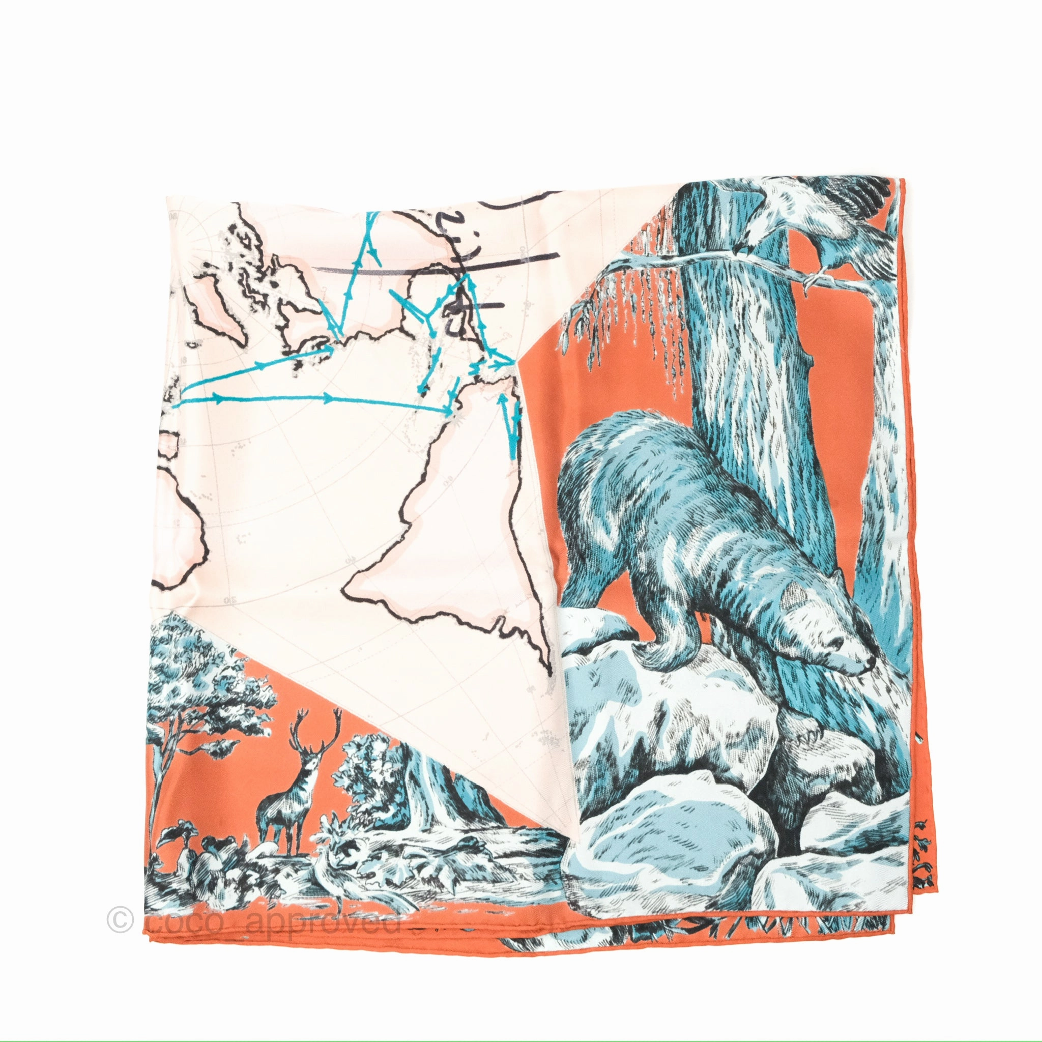 Christian Dior Around The World Silk Scarf 90