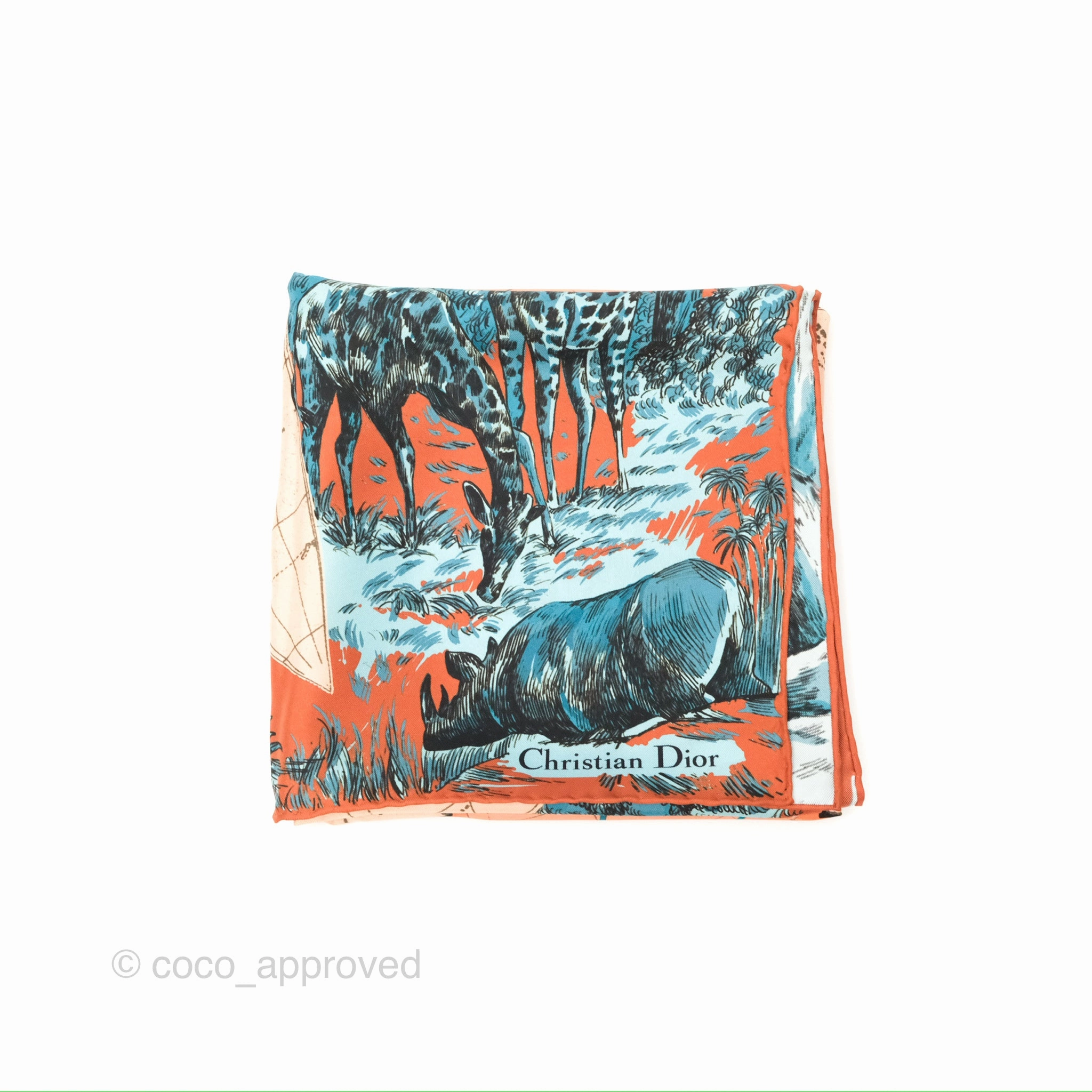 Christian Dior Around The World Silk Scarf 90
